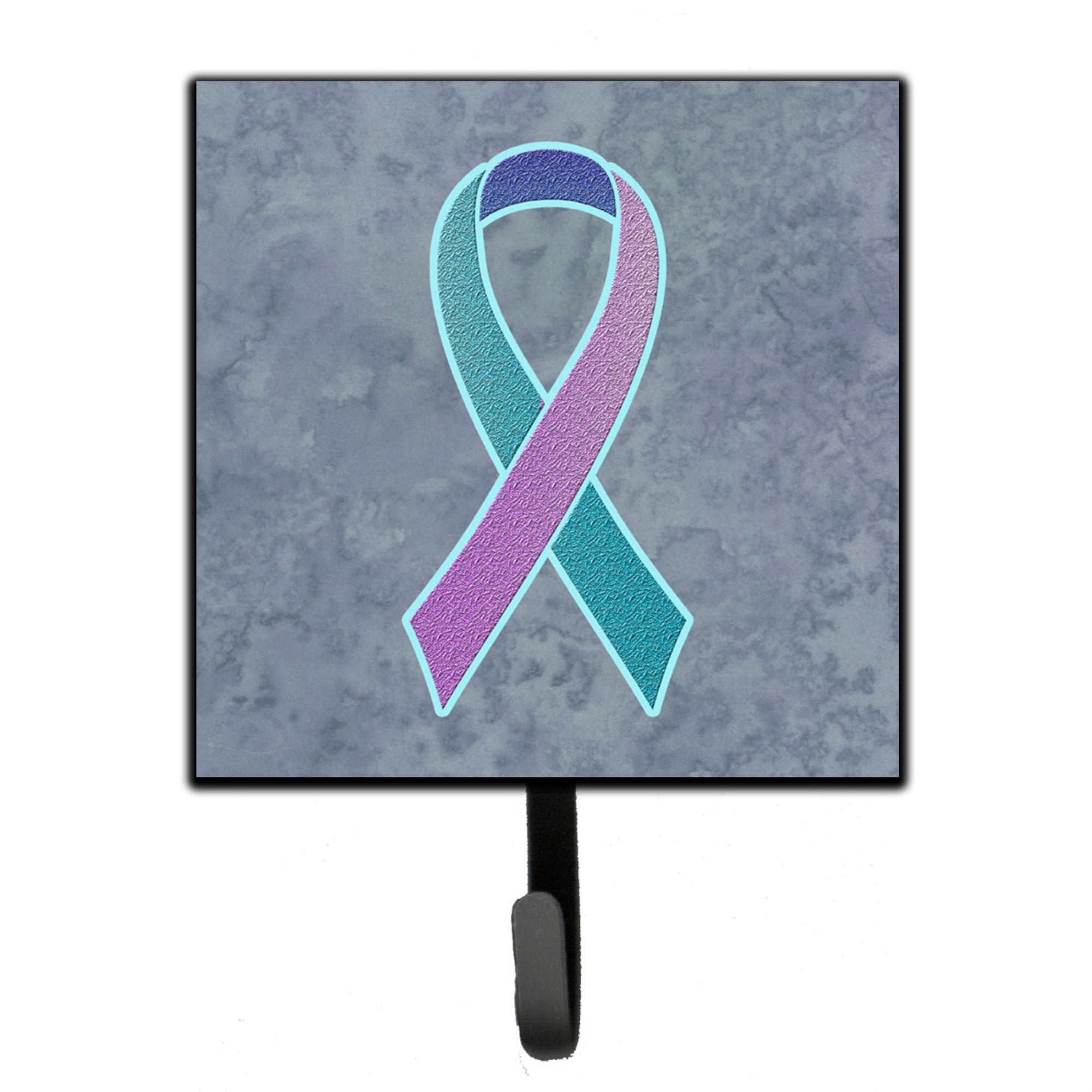 Caroline'S Treasures An1217Sh4 Teal, Pink And Blue Ribbon For Thyroid Cancer Awareness Leash Or Key Holder, Small, Multicolor,