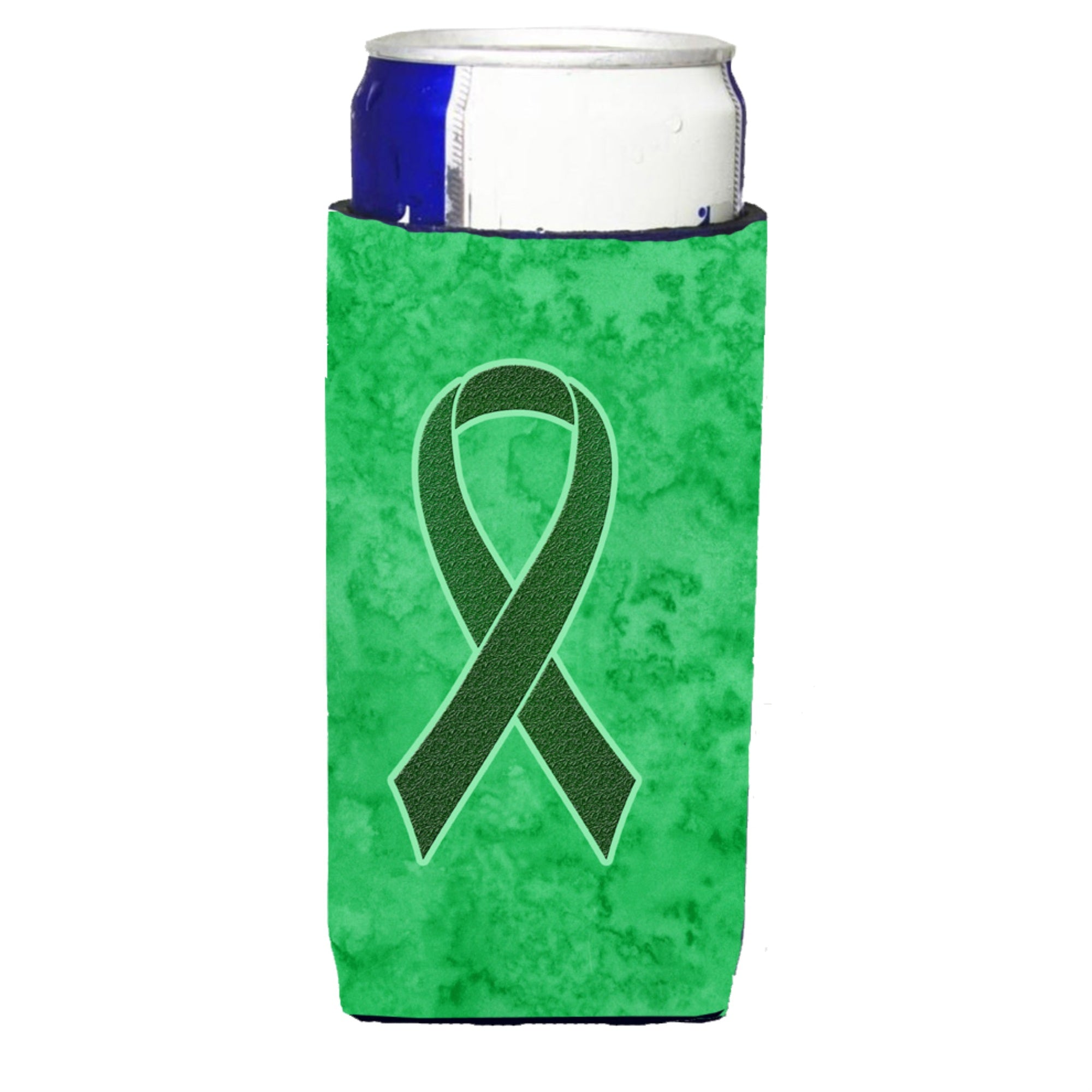 Emerald Green Ribbon For Liver Cancer Awareness Ultra Beverage Insulators For Slim Cans An1221Muk