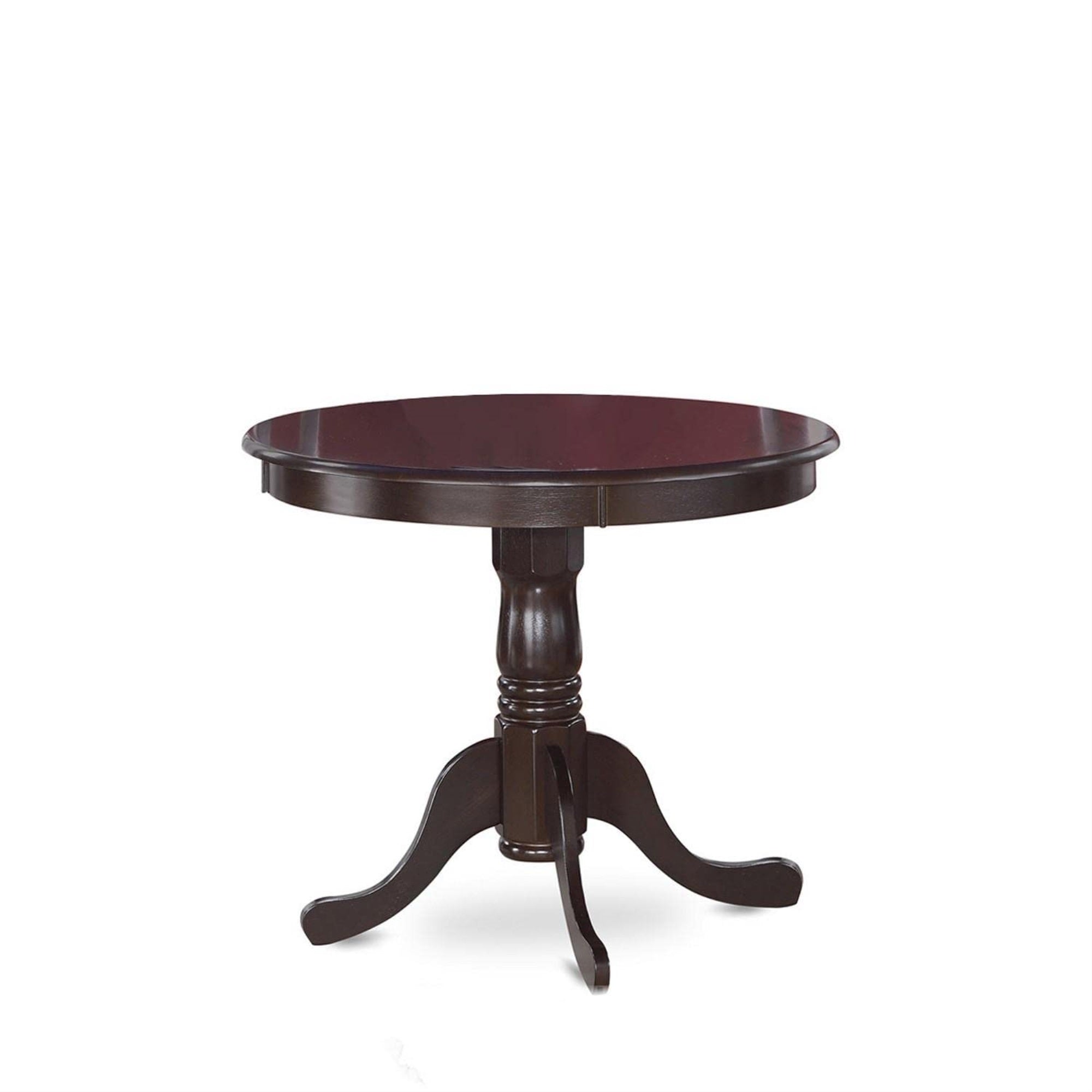 East West Furniture Anca5-Cap-C 5 Piece Kitchen Table Set For 4 Includes A Round Dining Room Table With Pedestal And 4 Linen Fabric Upholstered Dining Chairs, 36X36 Inch, Cappuccino