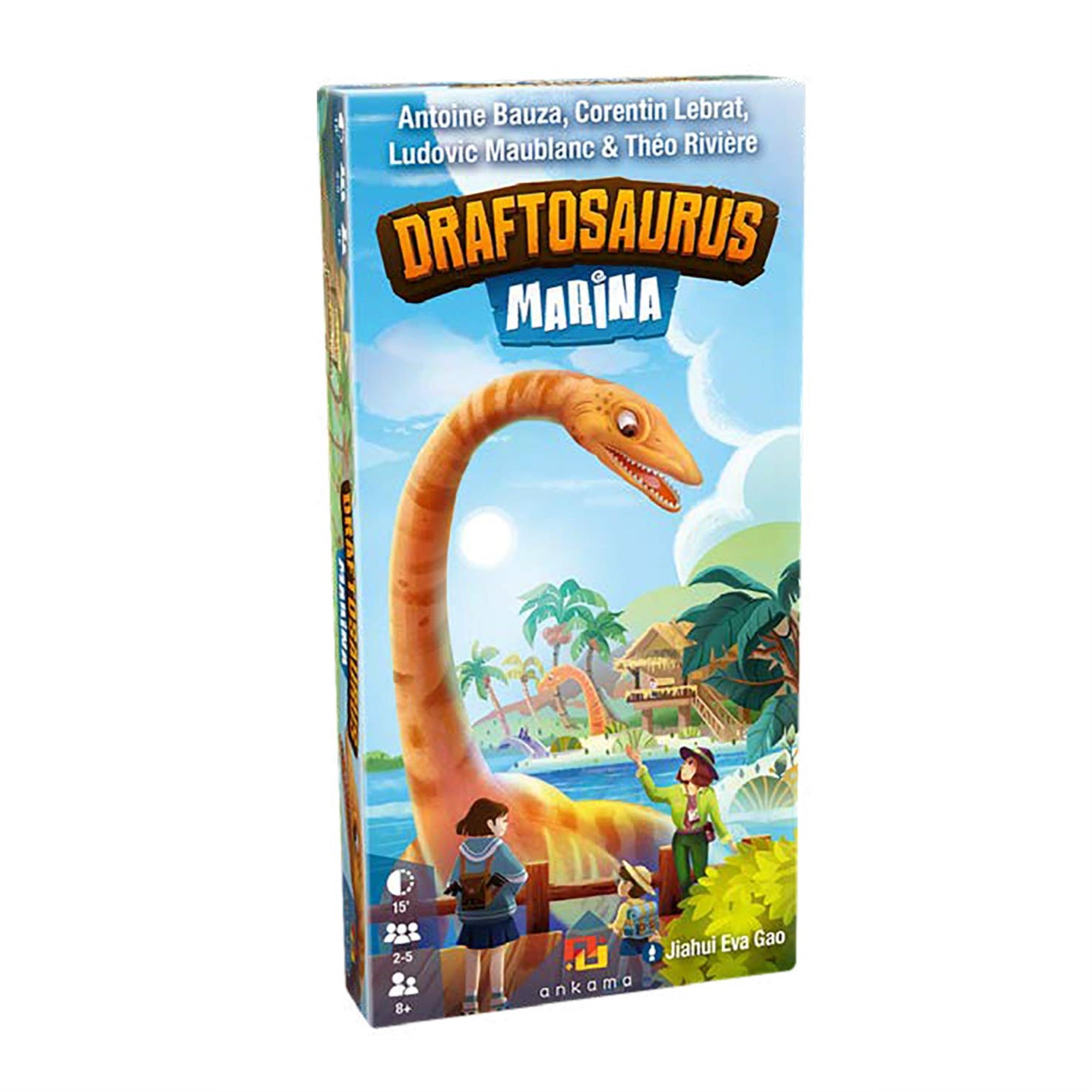 Ankama Draftosaurus: Marina - Add New Dino-Meeples To Your Park, New Ways To Score Points, Play With Or Without Aerial Show Expansion | 2-5 Players, 15-20 Mins, Ages 8 & Up