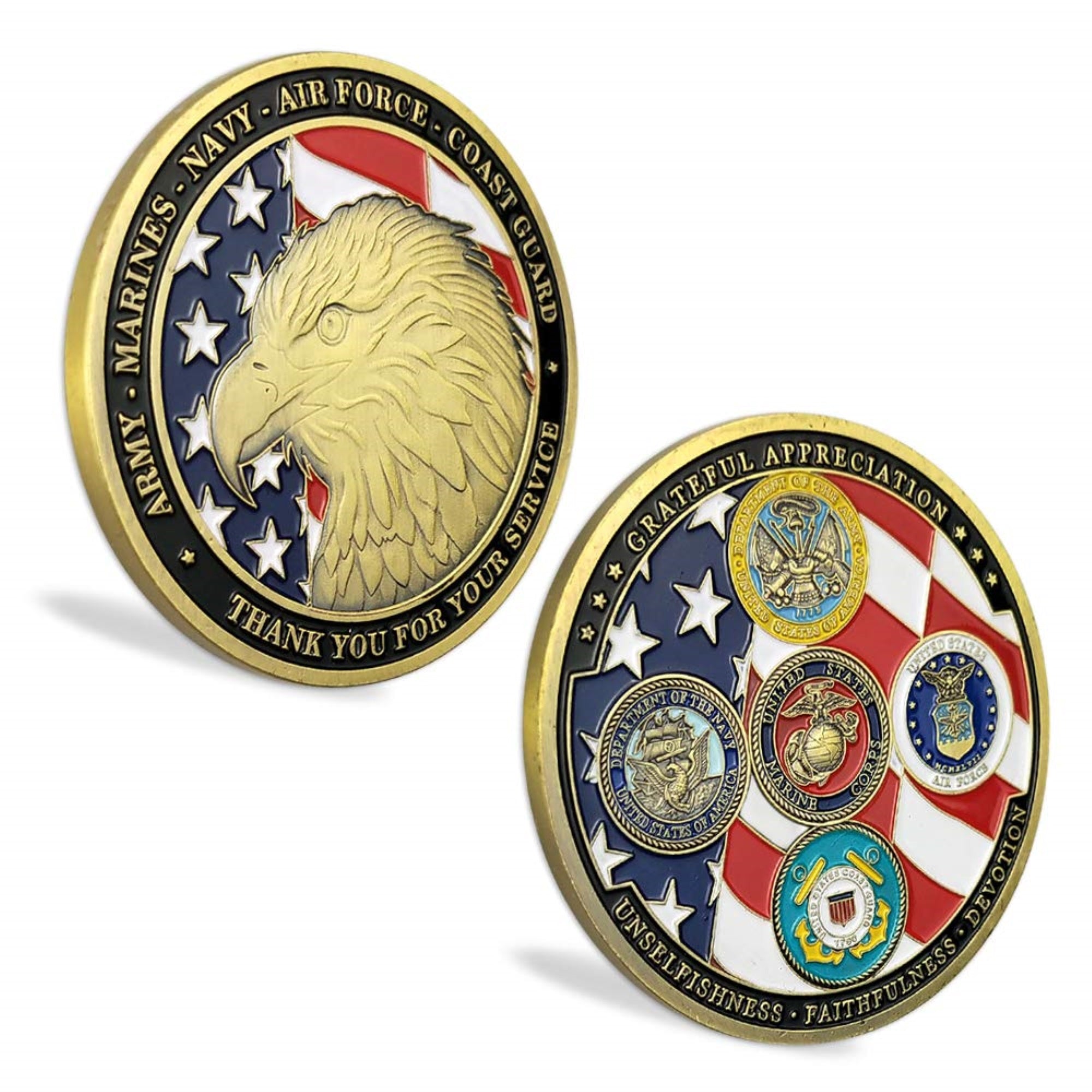 Army Navy Marine Air Force Coast Guard US Department of Defense Commemorative Coin