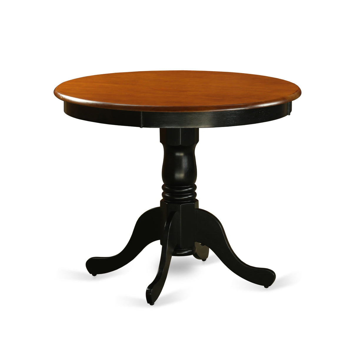 Anqu5-Blk-W-Vv Dining Set - 5-Piece Black & Cherry Finish Table With 4 Wood Chairs, Solid Hardwood, Timeless Elegance