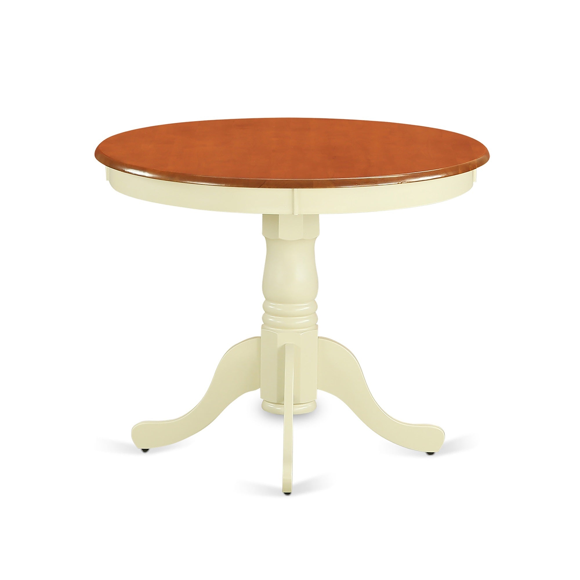 Stylish And Elegant 5 Pc Table Set For 4 - High-Quality Wood, Buttermilk & Cherry Finish - Durable Asian Hardwood - No Mdf Or Veneer'