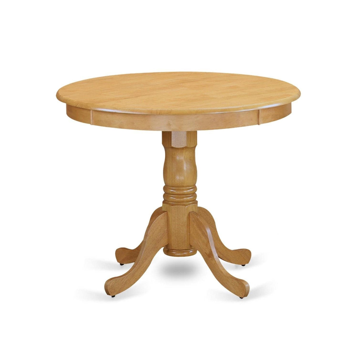 Casafoyer Ant-Obk-Tp Antique Modern Dining Table - A Round Kitchen Table Top With Pedestal Base, 36X36 Inch, Oak & Black