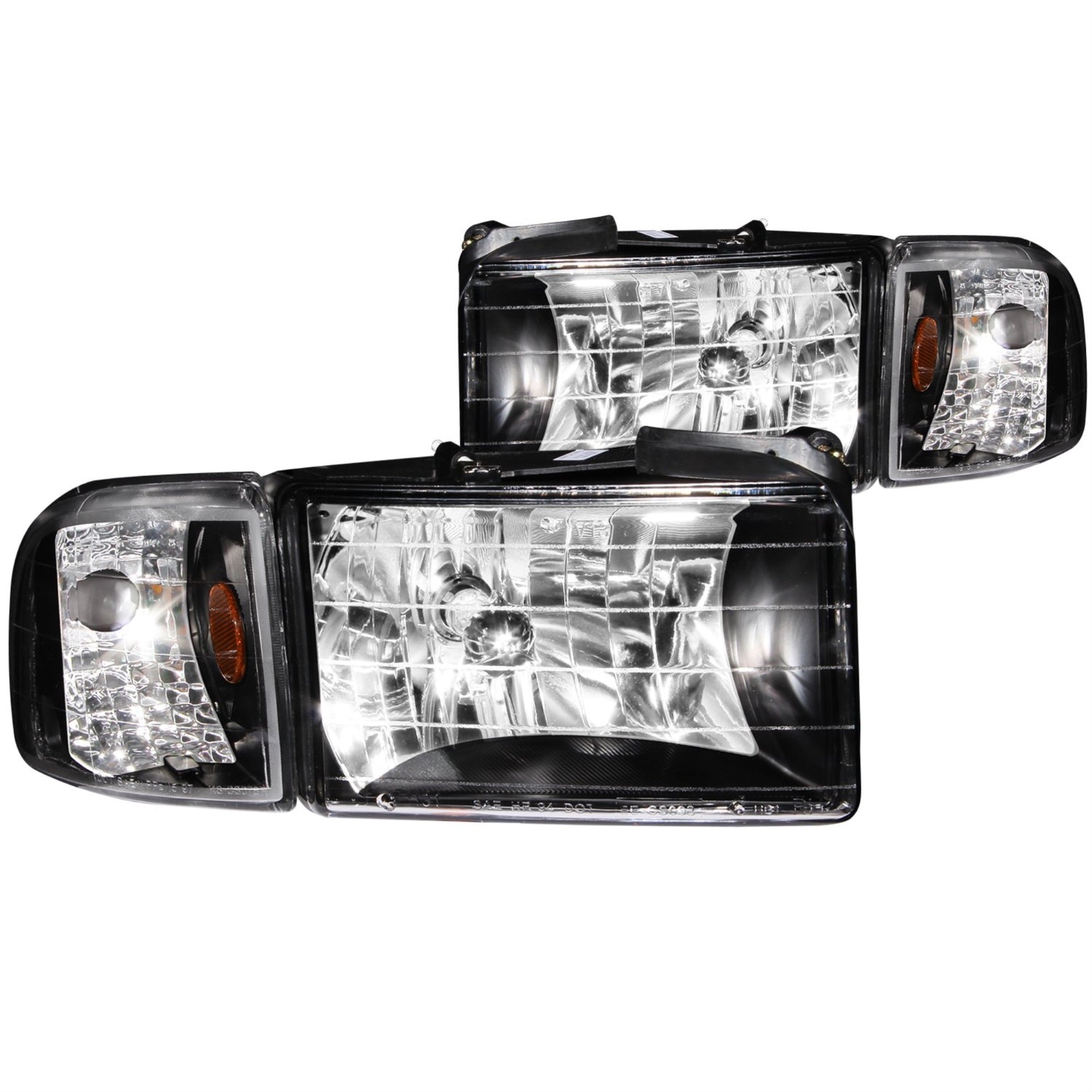 Anzo Usa 111067 Dodge Ram Crystal Black With Corner Headlight Assembly - (Sold In Pairs)
