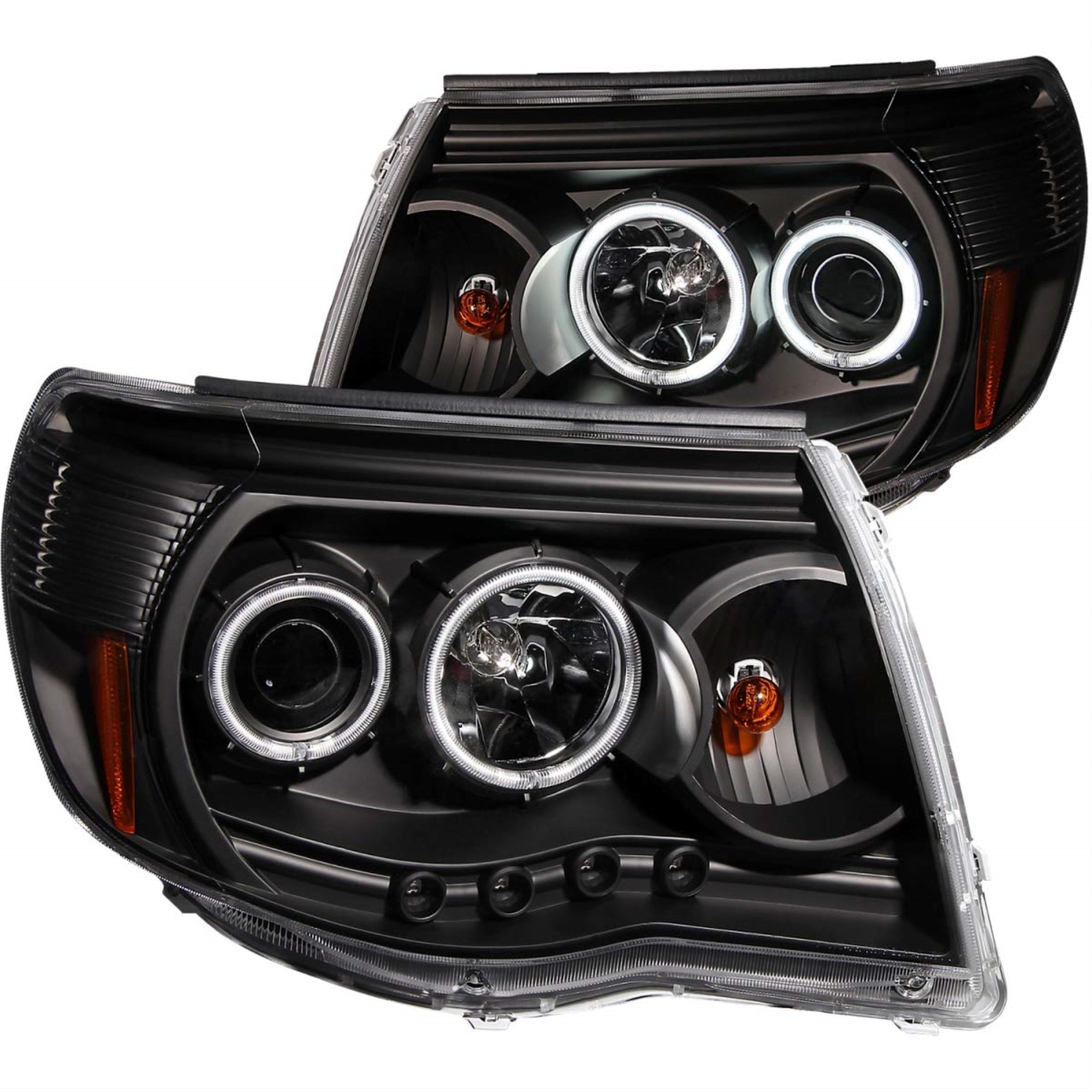 Anzousa 121282 Black Clear Projector Halo Headlight For Toyota Tacoma - (Sold In Pairs)