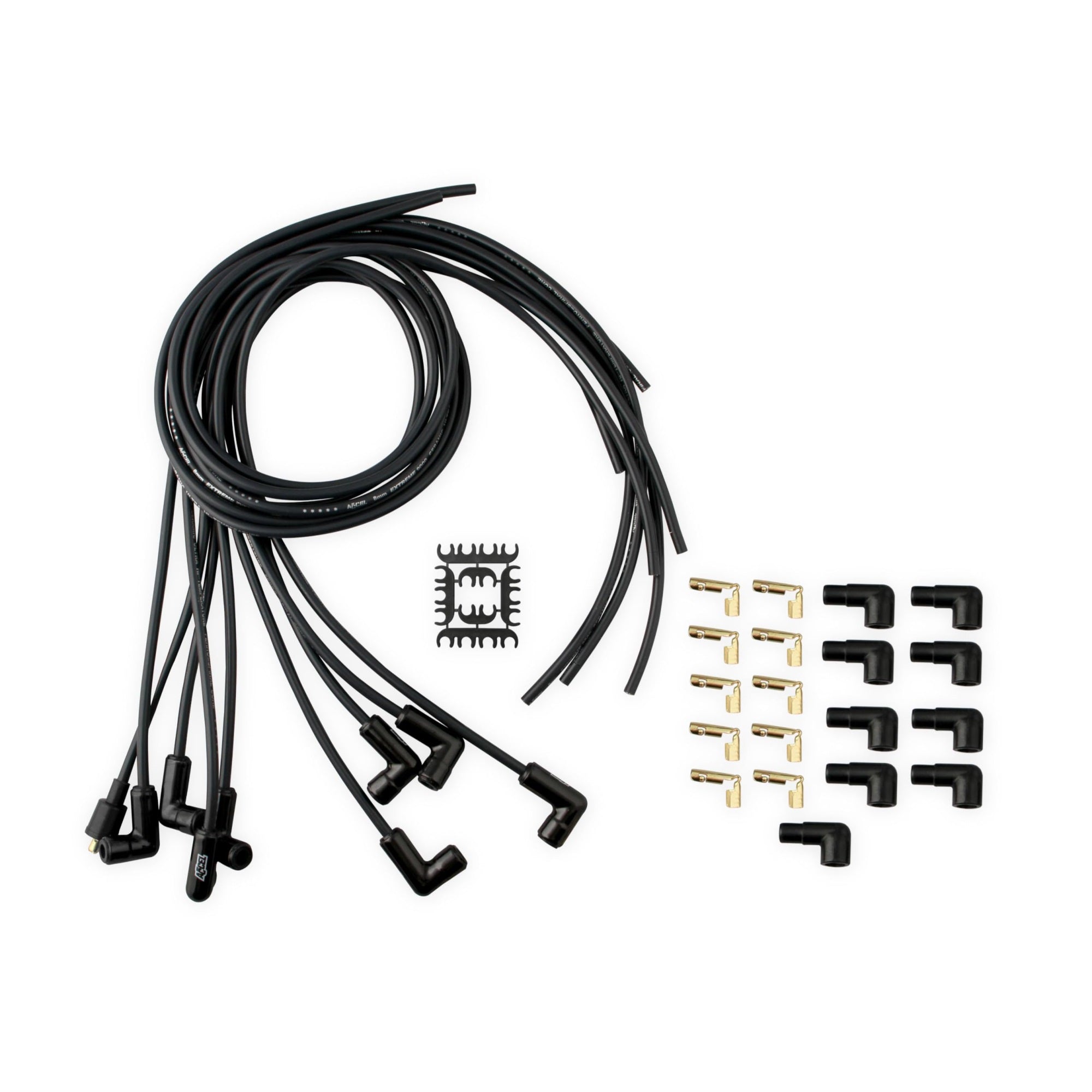 Accel 9001Ck Extreme 9000 Spark Plug Wire Set - Universal - 90 Degree Black Ceramic Boots