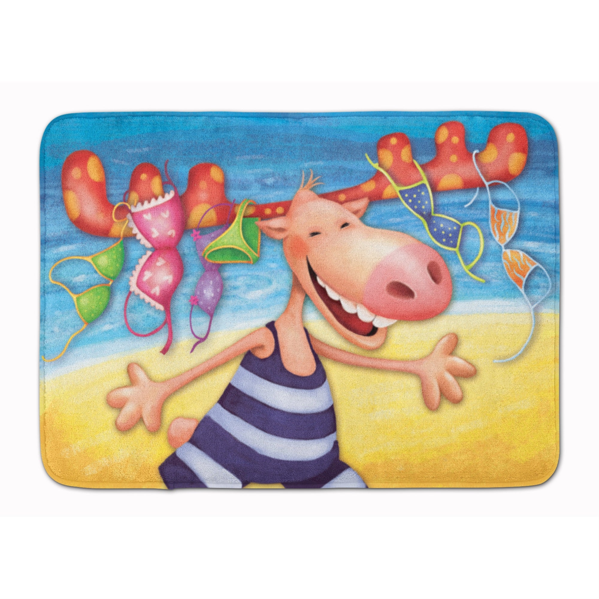Caroline'S Treasures Moose On The Beach Floor Mat, 19 X 27, Multicolor