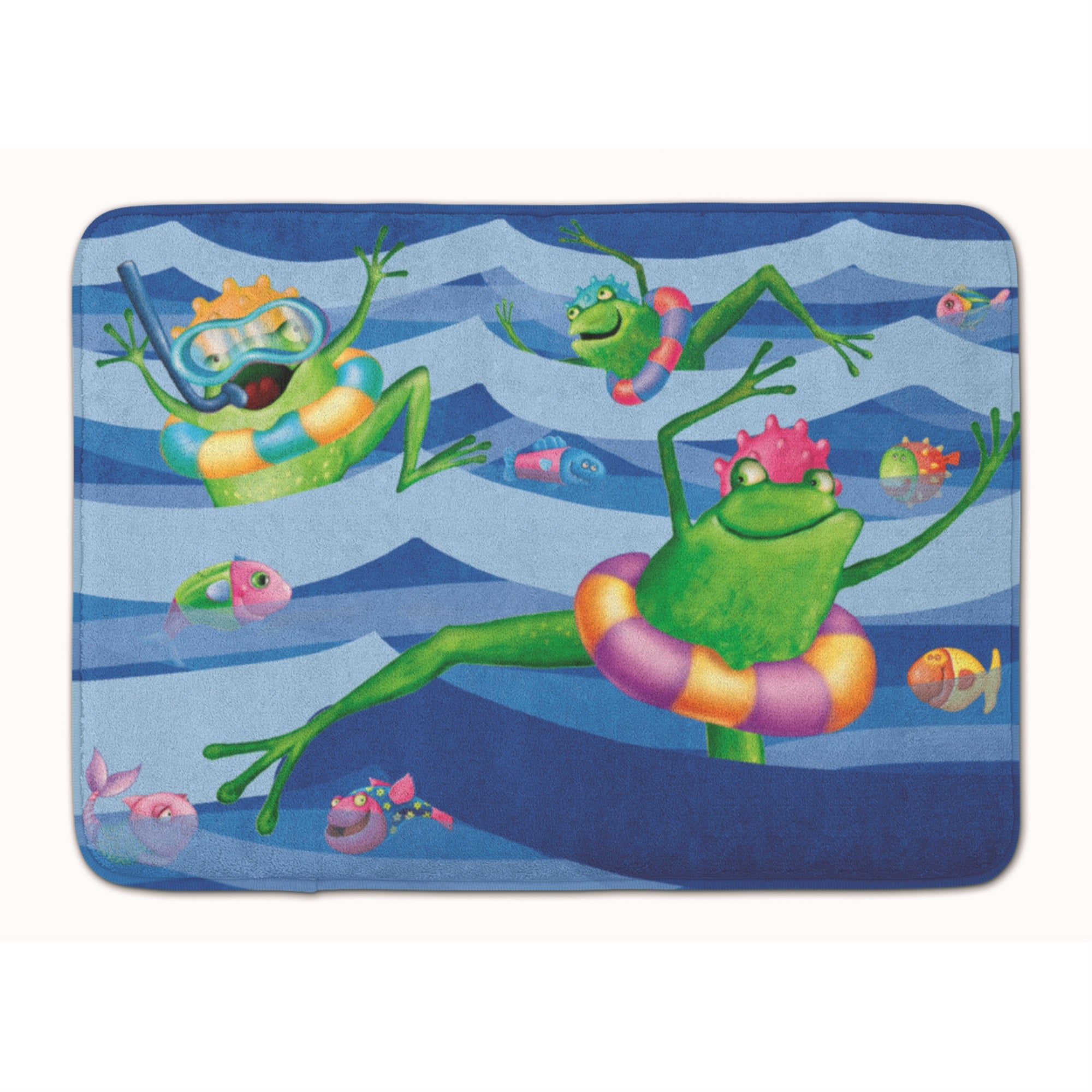 Caroline'S Treasures Frogs Swimming Floor Mat, 19 X 27, Multicolor