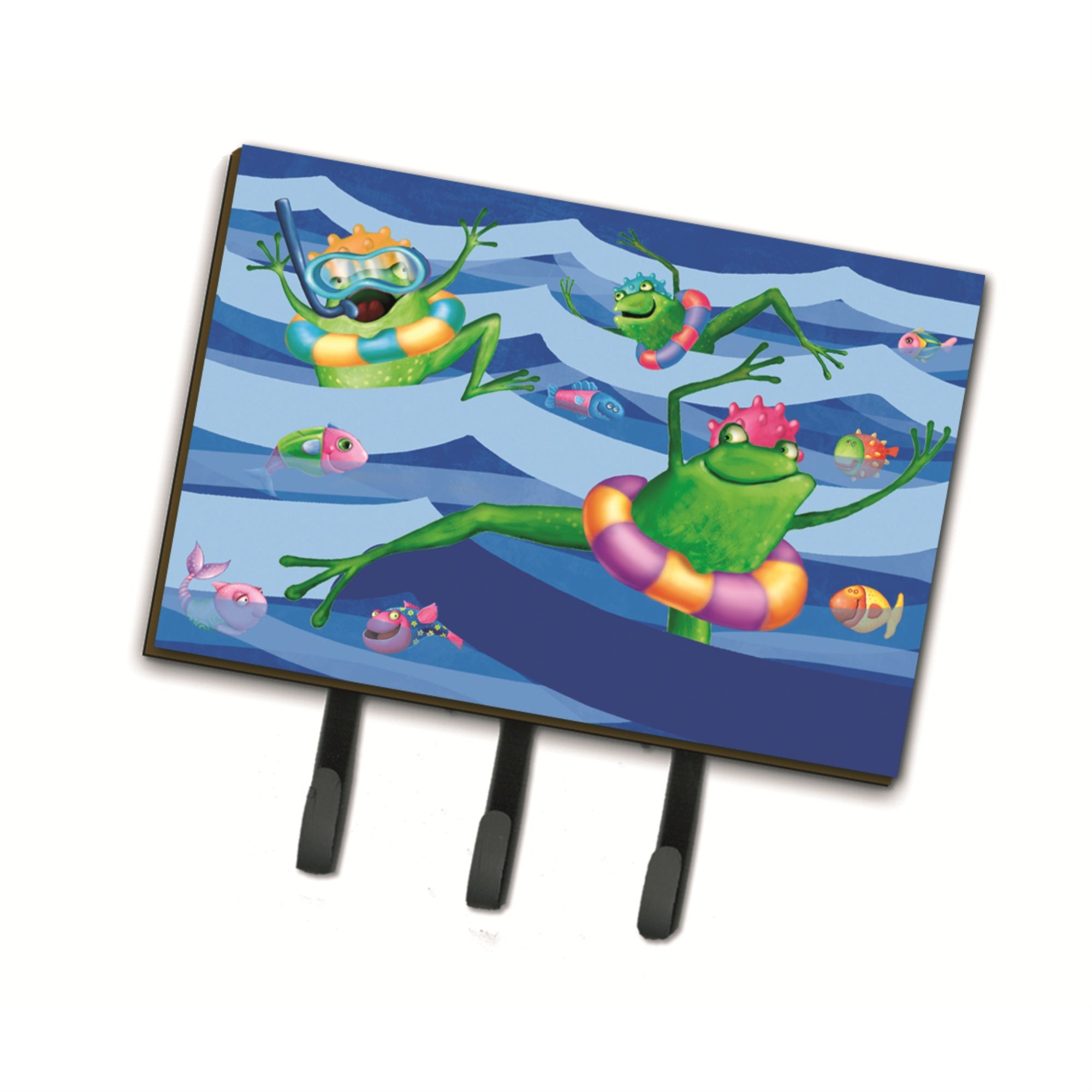 Caroline'S Treasures Frogs Swimming Leash Or Key Holder Aph0089Th68, Triple, Multicolor