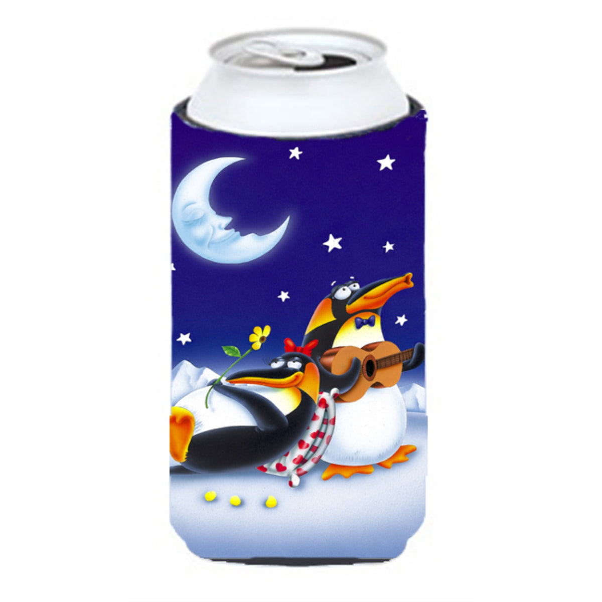 Caroline'S Treasures Aph0243Tbc Music Under The Moon Penguins Tall Boy Koozie Hugger, Multicolor