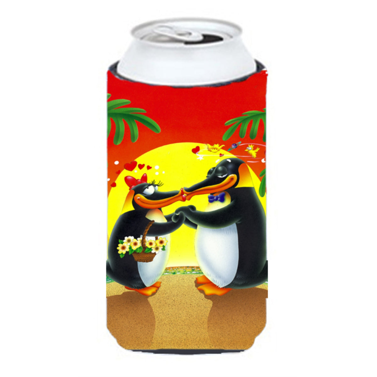 Caroline'S Treasures Aph0245Tbc In Love Valentine'S Day Penguins Tall Boy Koozie Hugger, Multicolor