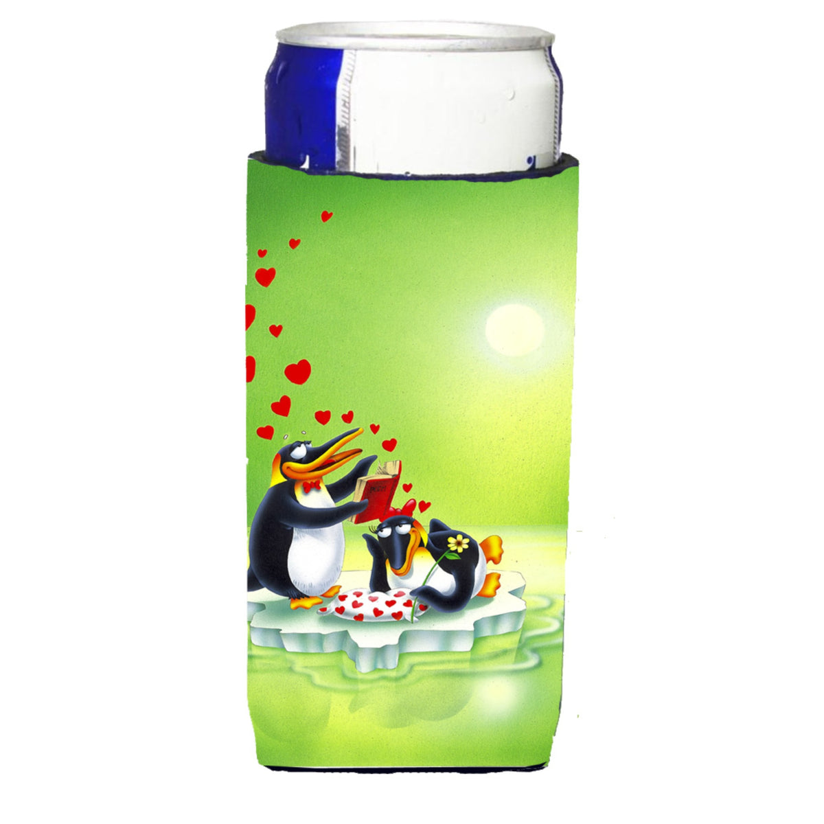 Caroline'S Treasures Aph0246Muk My Love Song Penguins Michelob Ultra Koozies For Slim Cans, Multicolor