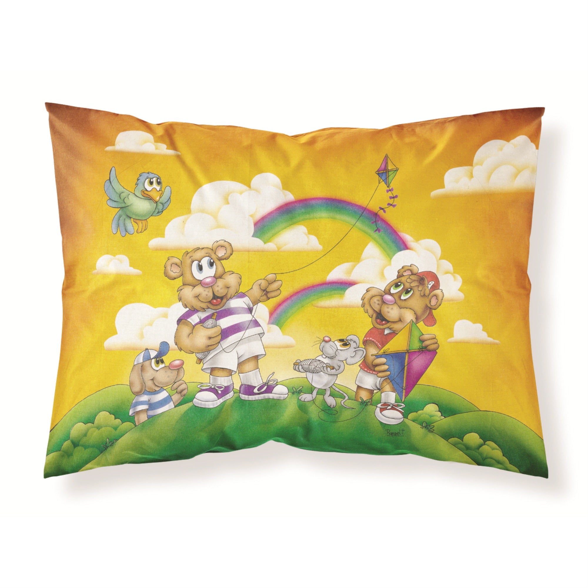 Caroline'S Treasures Bears Flying A Kite Fabric Standard Pillowcase Aph0374Pillowcase, Multicolor