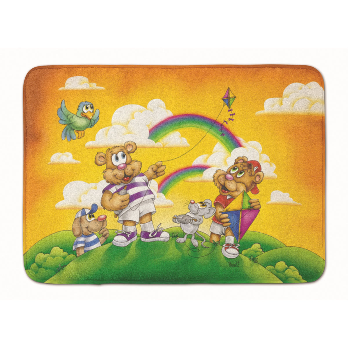 Caroline'S Treasures Bears Flying A Kite Floor Mat, 19 X 27, Multicolor