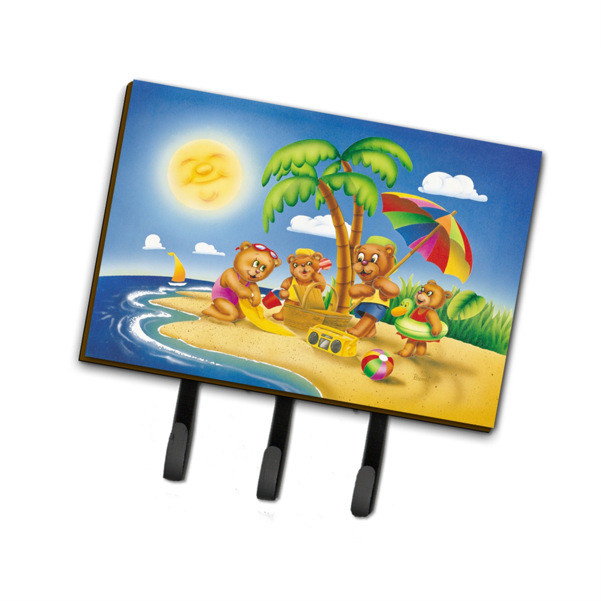 Caroline'S Treasures Bears Playing At The Beach Leash Or Key Holder Aph0375Th68, Triple, Multicolor