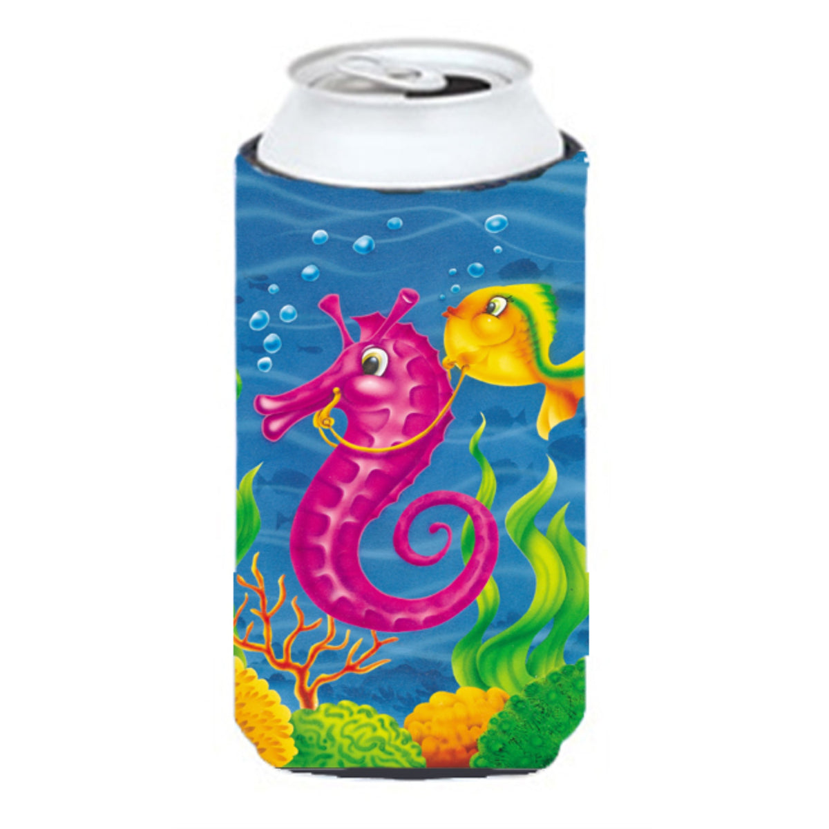 Caroline'S Treasures Aph0471Tbc Seahorse Ride Tall Boy Koozie Hugger, Multicolor