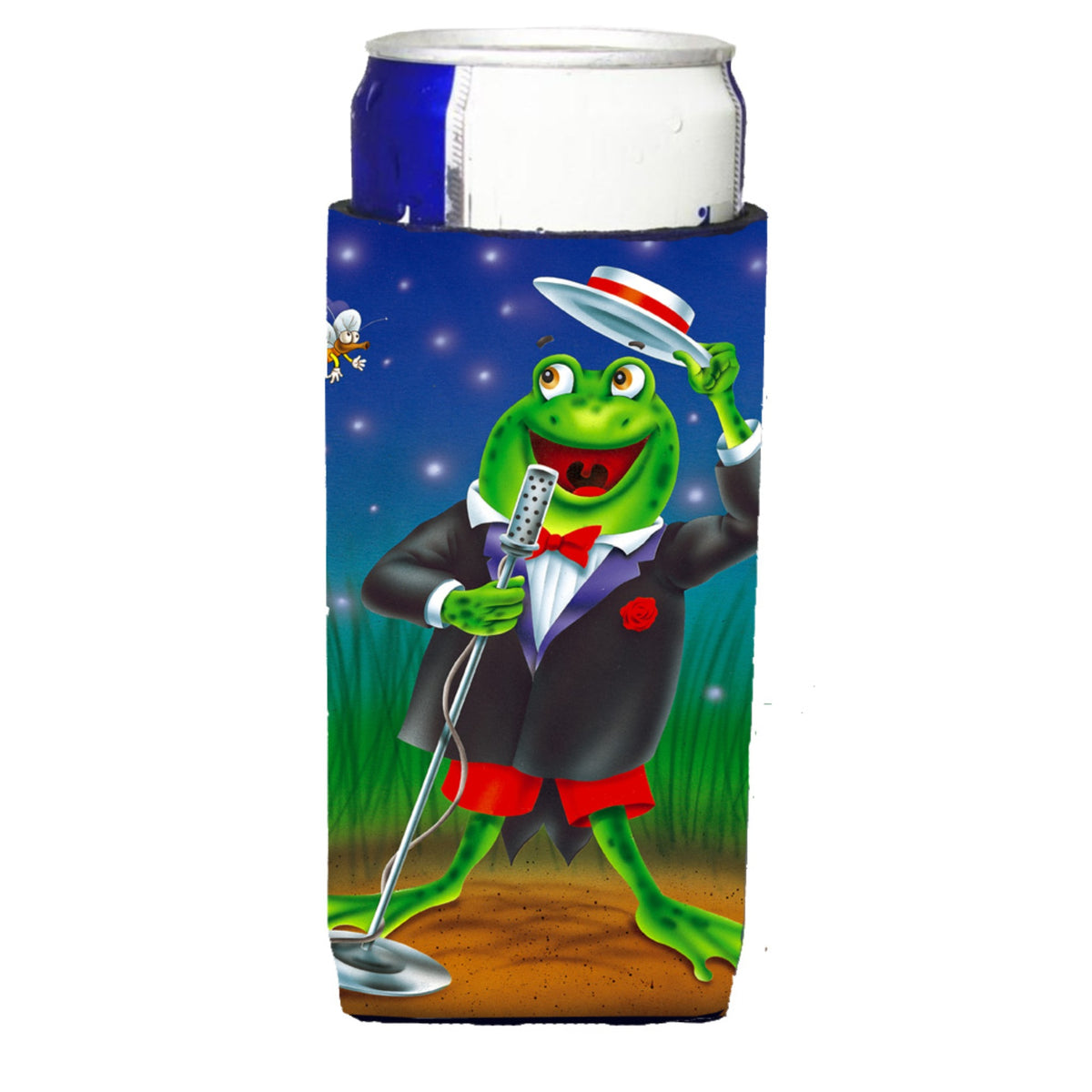 Caroline'S Treasures Aph0523Muk Frog Comedy Routine Michelob Ultra Koozies For Slim Cans, Multicolor