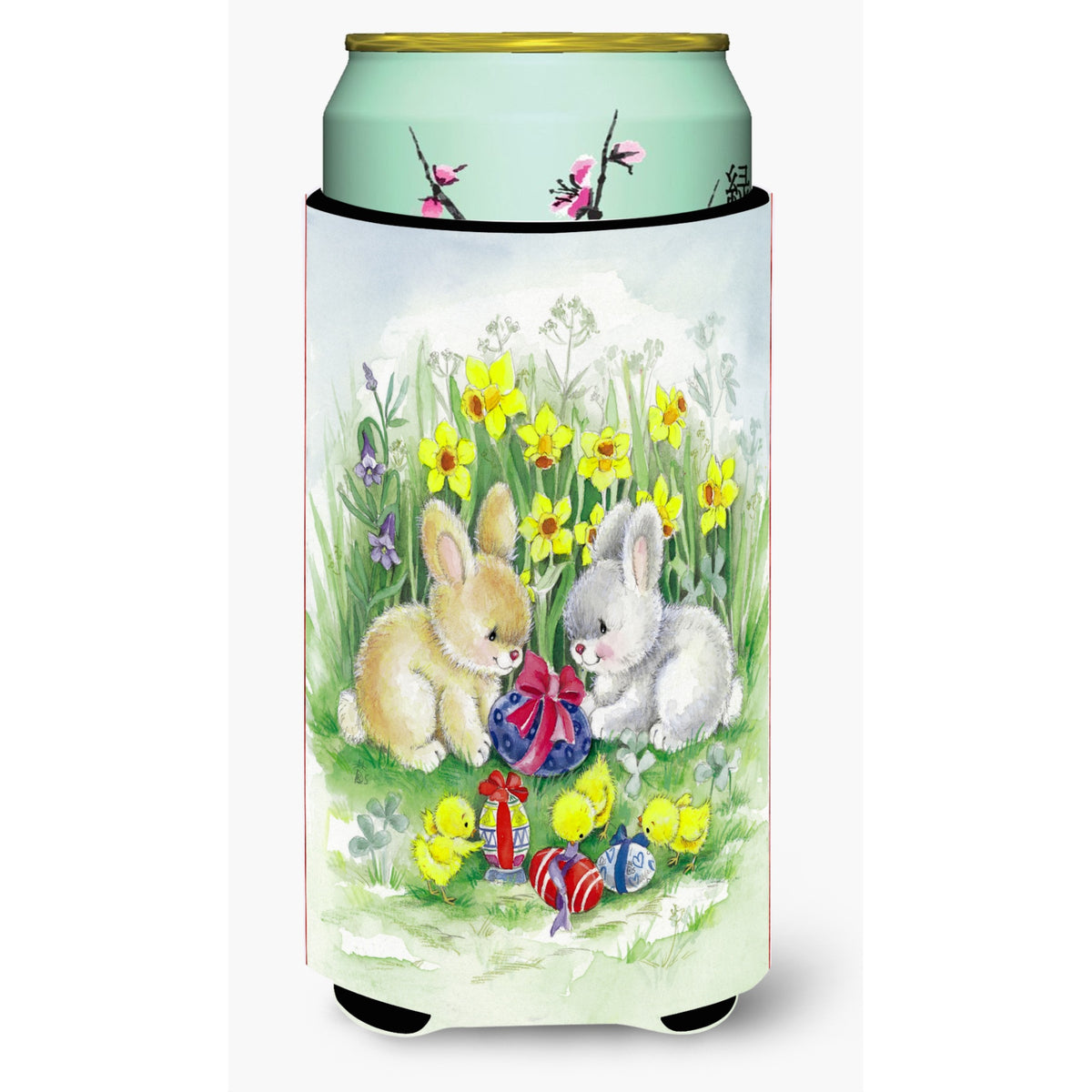 Caroline'S Treasures Easter Bunnies With Eggs Tall Boy Beverage Insulator Hugger, Multicolor