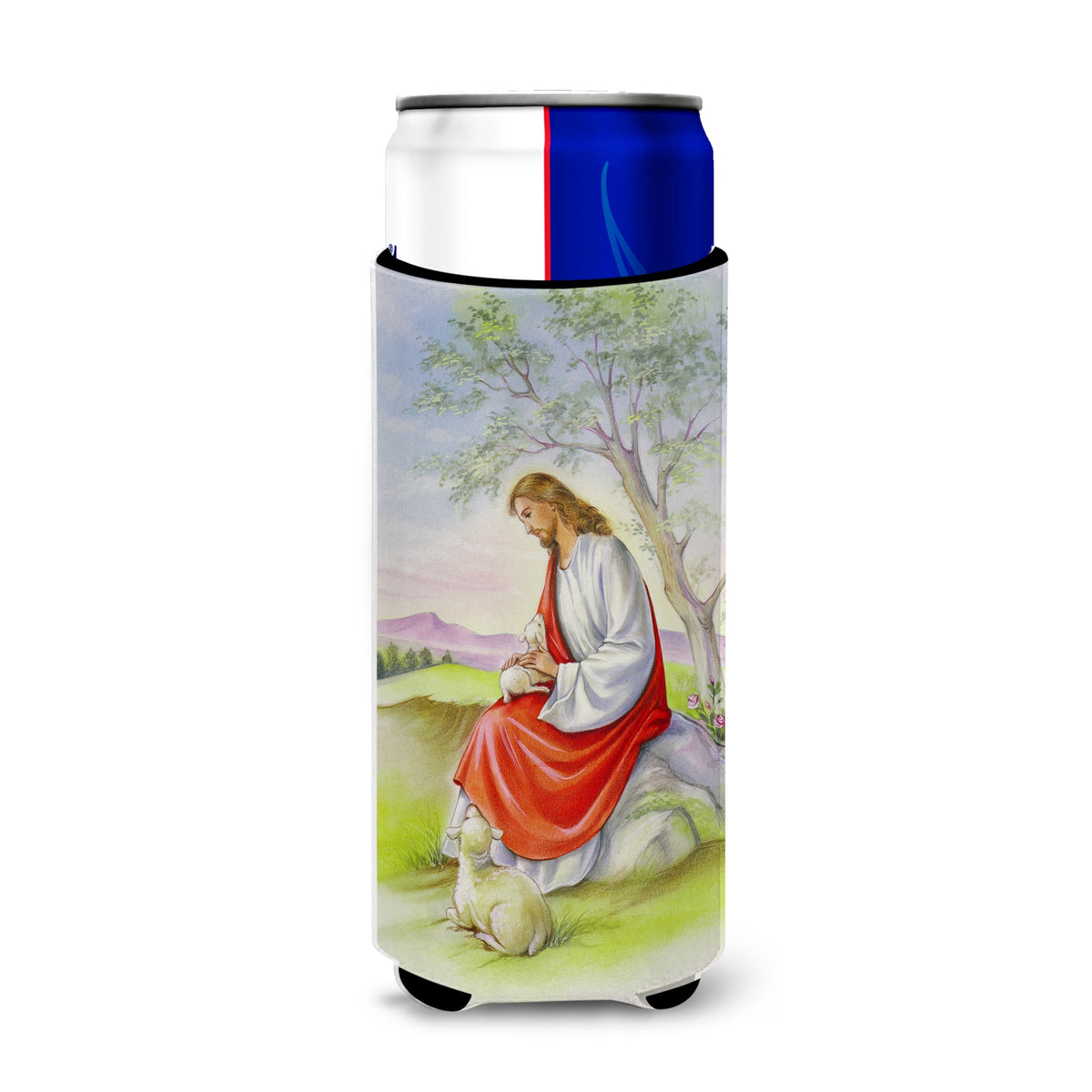 Caroline'S Treasures Jesus With Lamb Michelob Ultra Hugger For Slim Cans, Multicolor