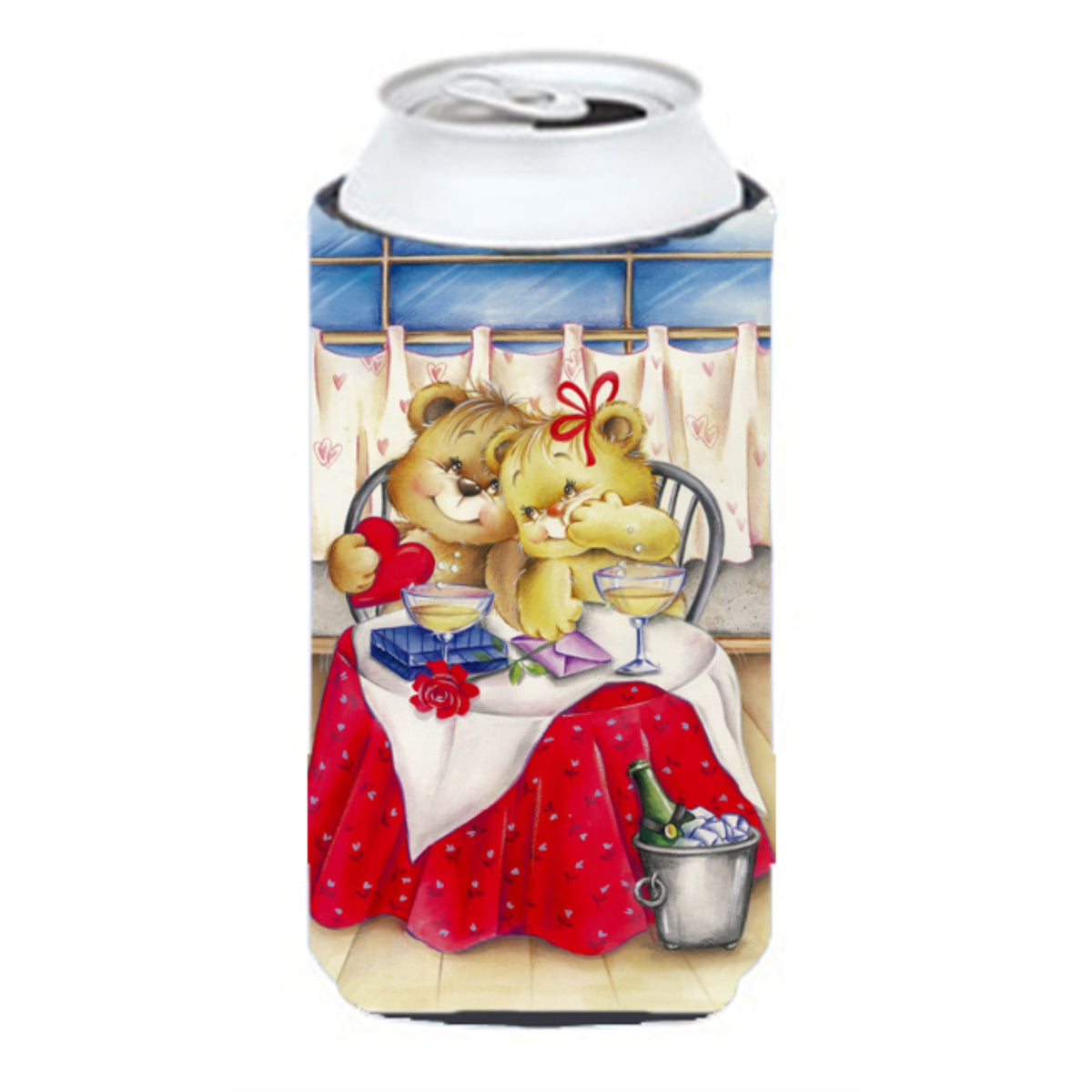 Caroline'S Treasures Aph0926Tbc Teddy Bears In Love Valentine'S Day Tall Boy Koozie Hugger, Multicolor