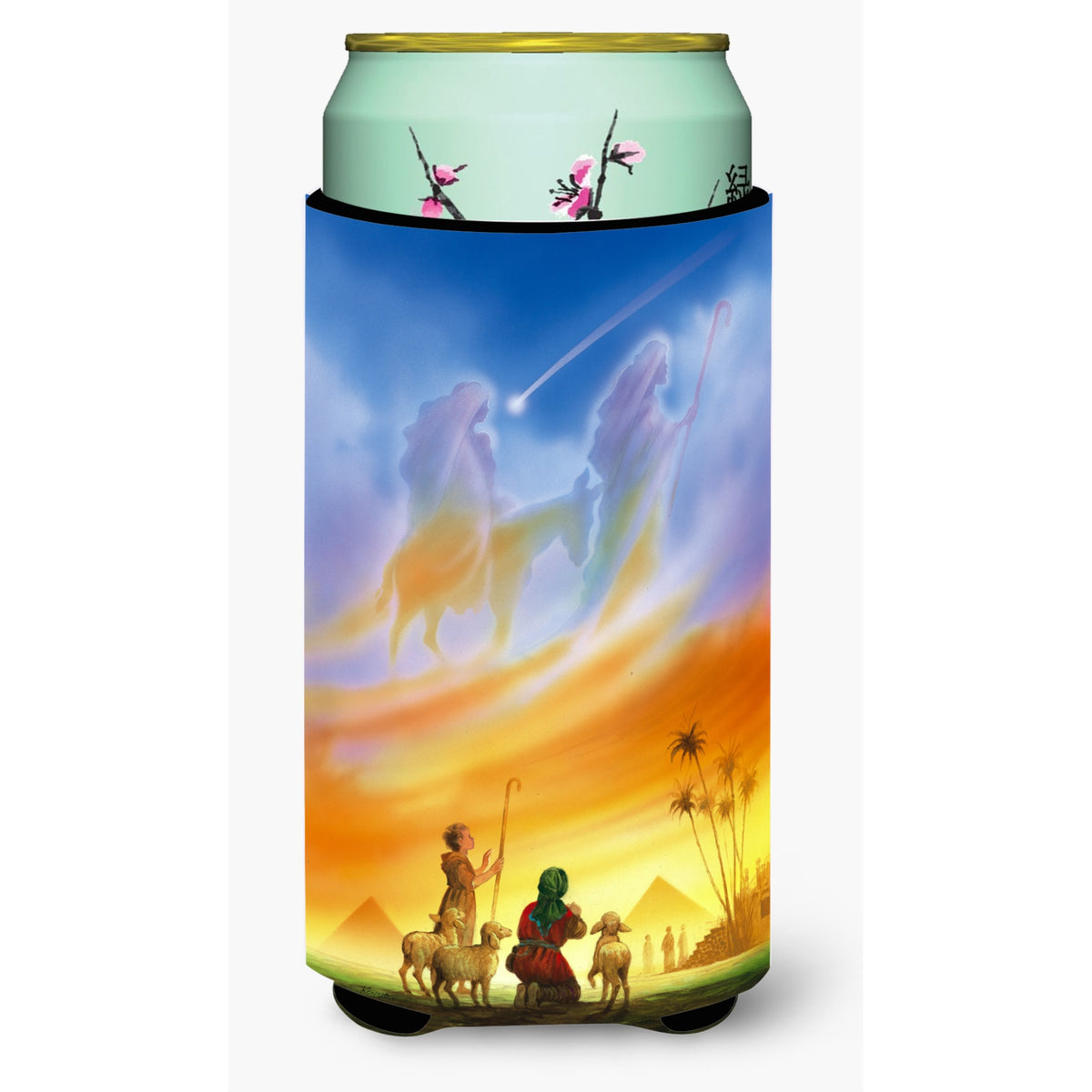 Caroline'S Treasures Shepherds Being Guided Christmas Tall Boy Koozie Hugger, Multicolor