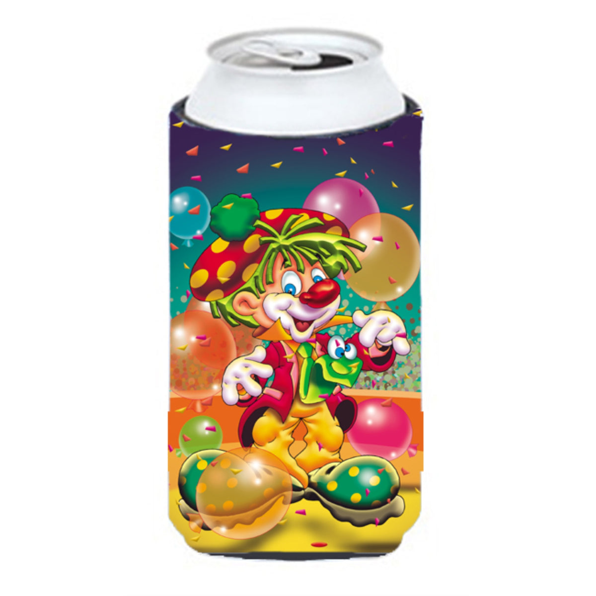 Caroline'S Treasures Aph1662Tbc Happy Birthday Clown Tall Boy Koozie Hugger, Multicolor
