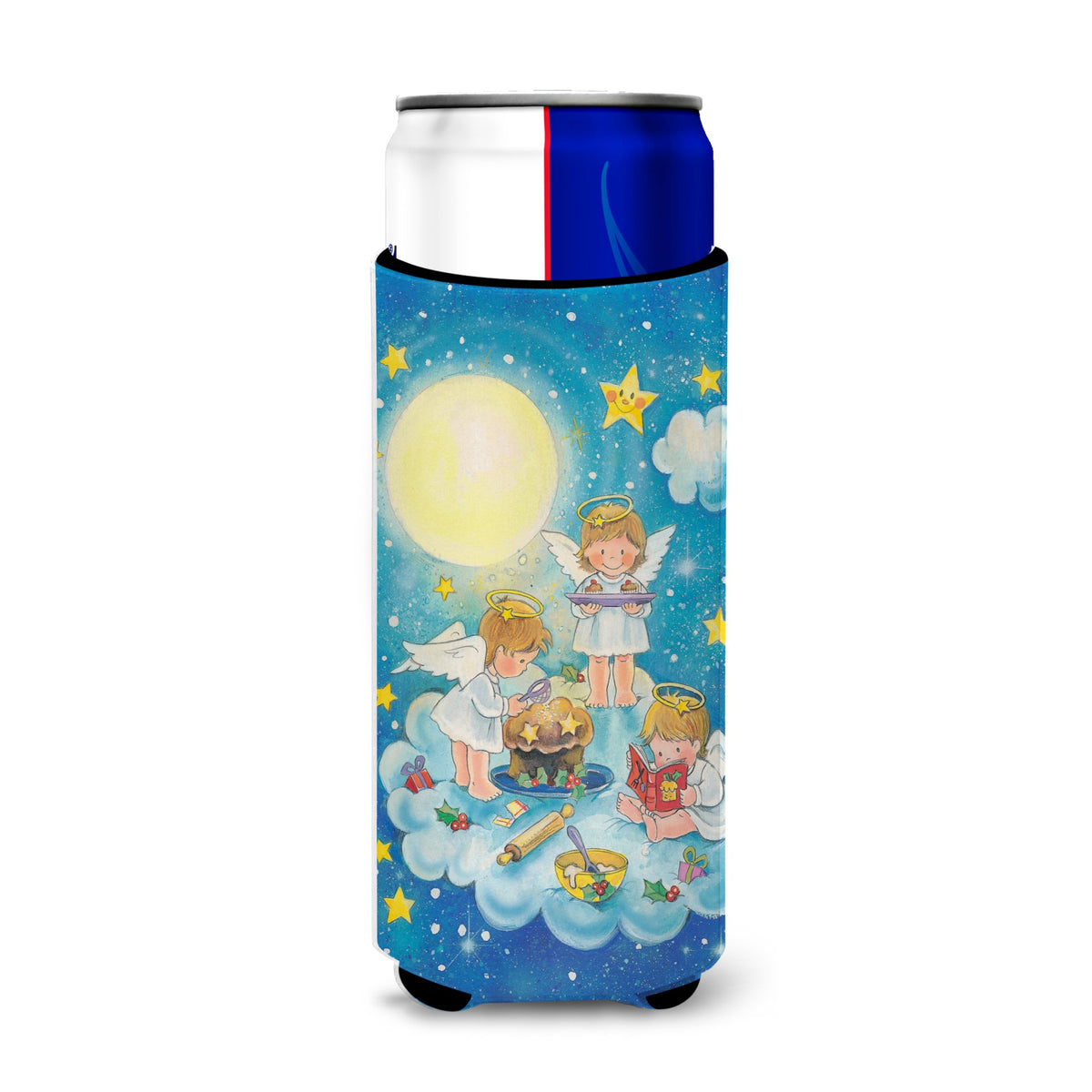 Caroline'S Treasures Angels Baking Michelob Ultra Koozies For Slim Cans, Multicolor