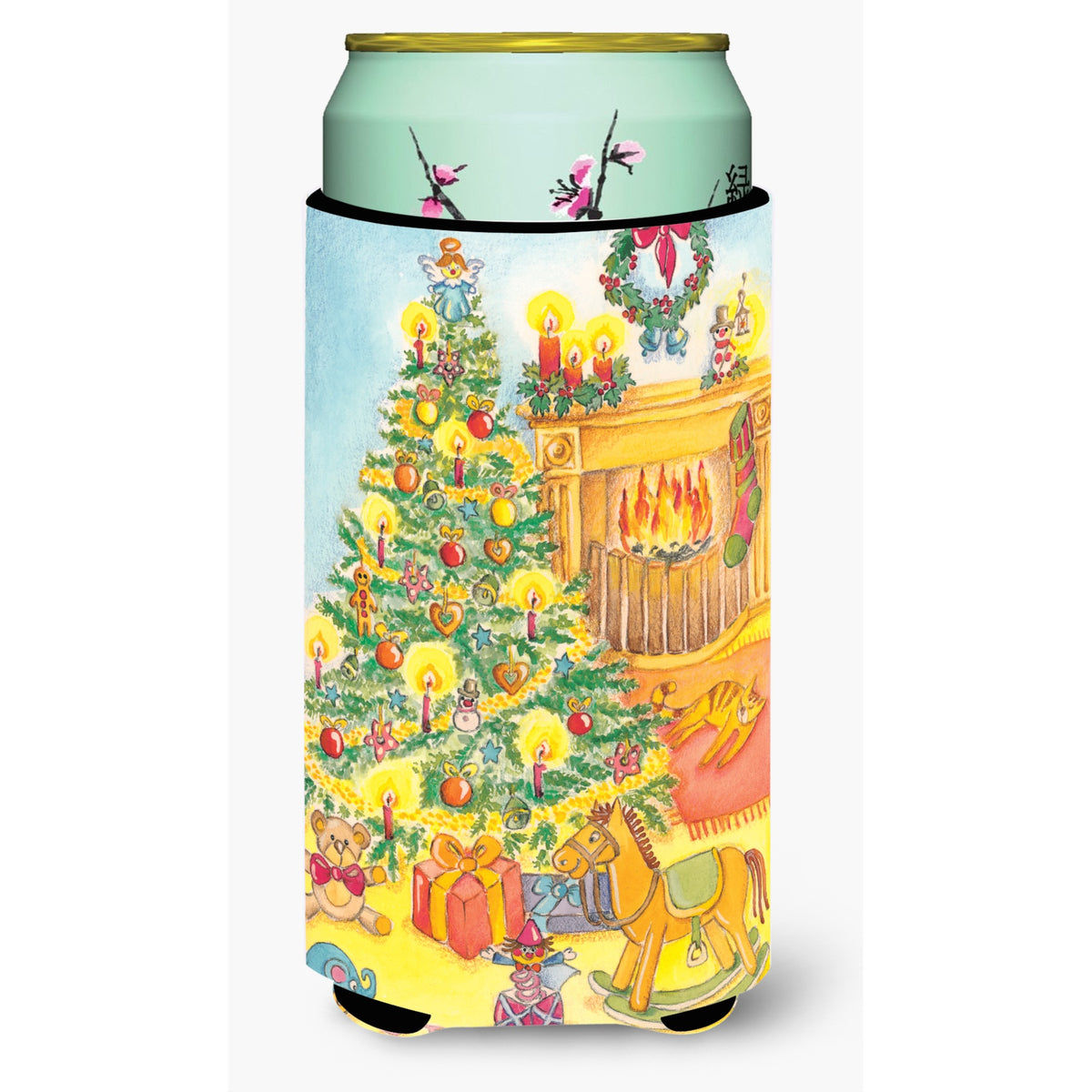 Caroline'S Treasures Toys Around The Christmas Tree Tall Boy Koozie Hugger, Multicolor