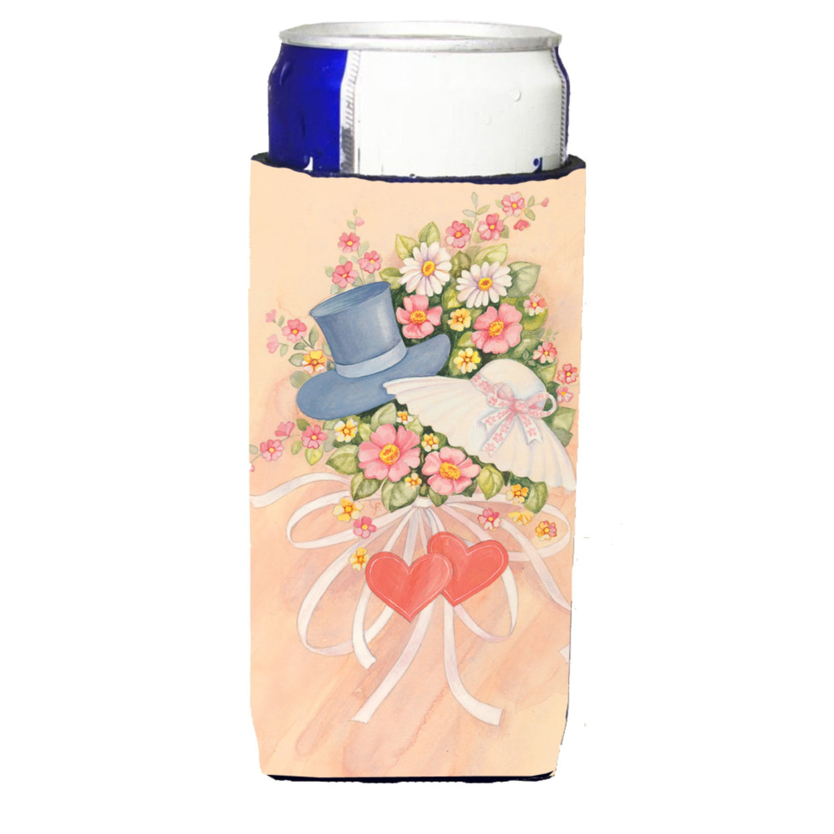 Caroline'S Treasures Aph2039Muk Love Valentine'S Day Bouquet Michelob Koozies For Slim Cans, Multicolor
