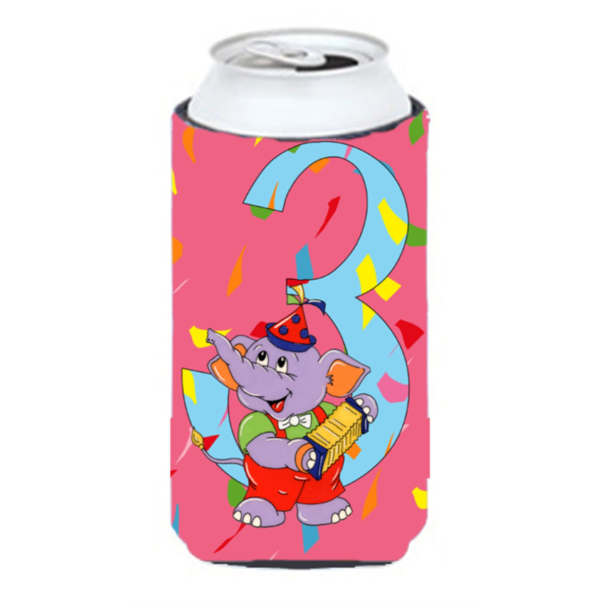 Caroline'S Treasures Aph2160Tbc Happy 3Rd Birthday Age 3 Tall Boy Koozie Hugger, Multicolor