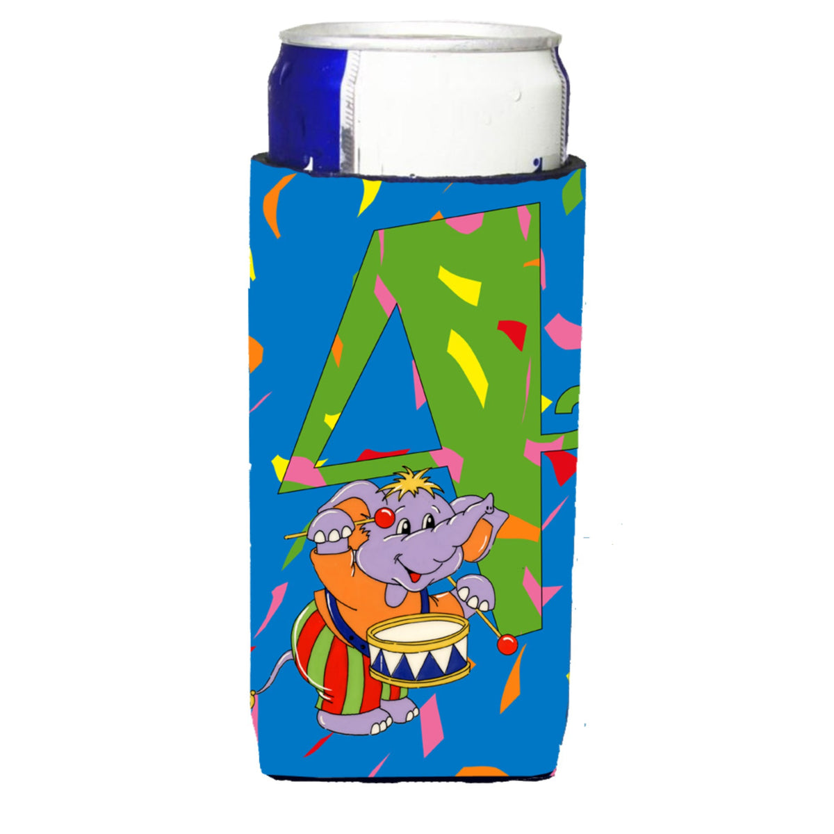 Caroline'S Treasures Aph2162Muk Happy 4Th Birthday Age 4 Michelob Ultra Koozies For Slim Cans, Multicolor