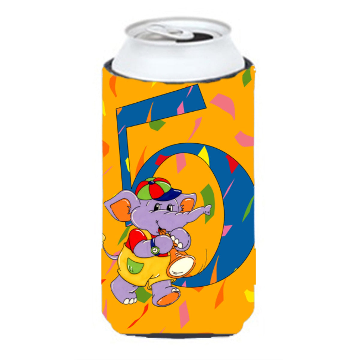 Caroline'S Treasures Aph2163Tbc Happy 5Th Birthday Age 5 Tall Boy Koozie Hugger, Multicolor