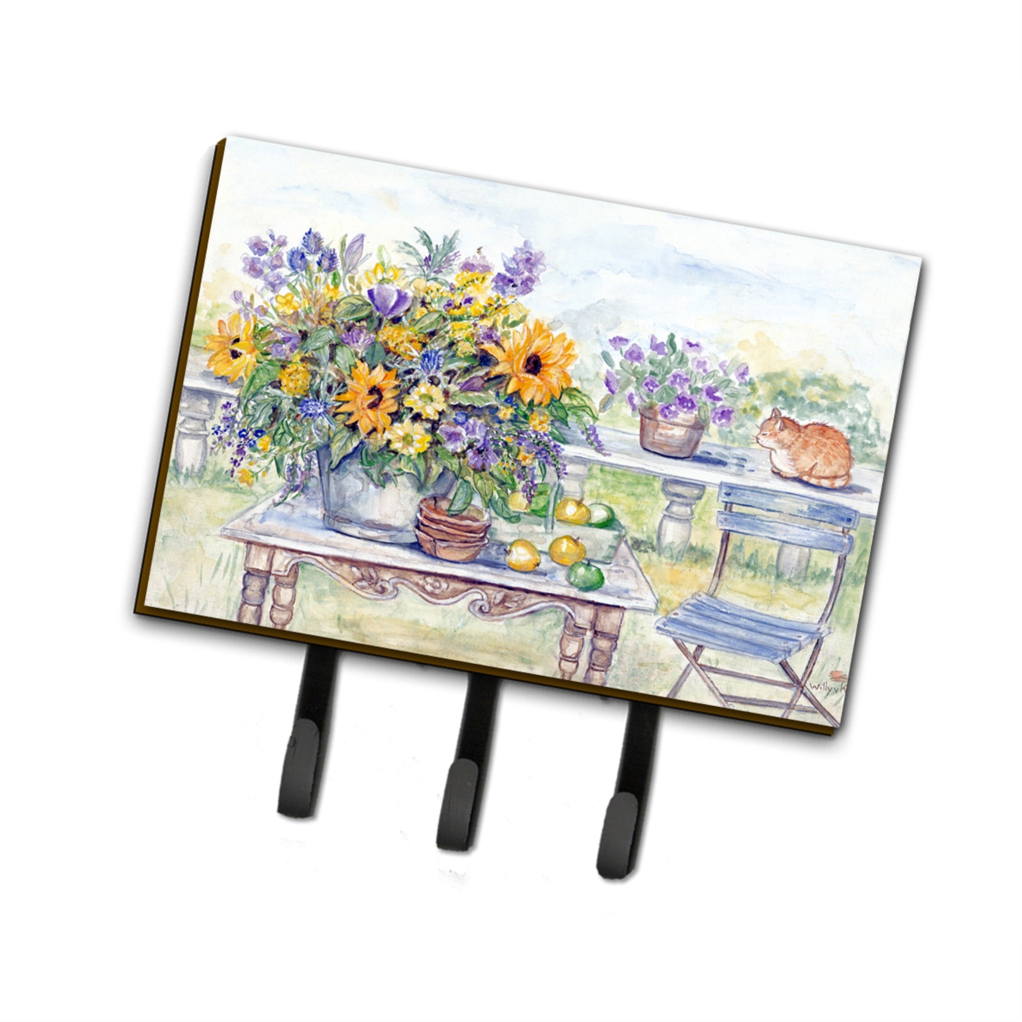Caroline'S Treasures Patio Bouquet Of Flowers Leash Or Key Holder Aph3566Th68, Triple, Multicolor