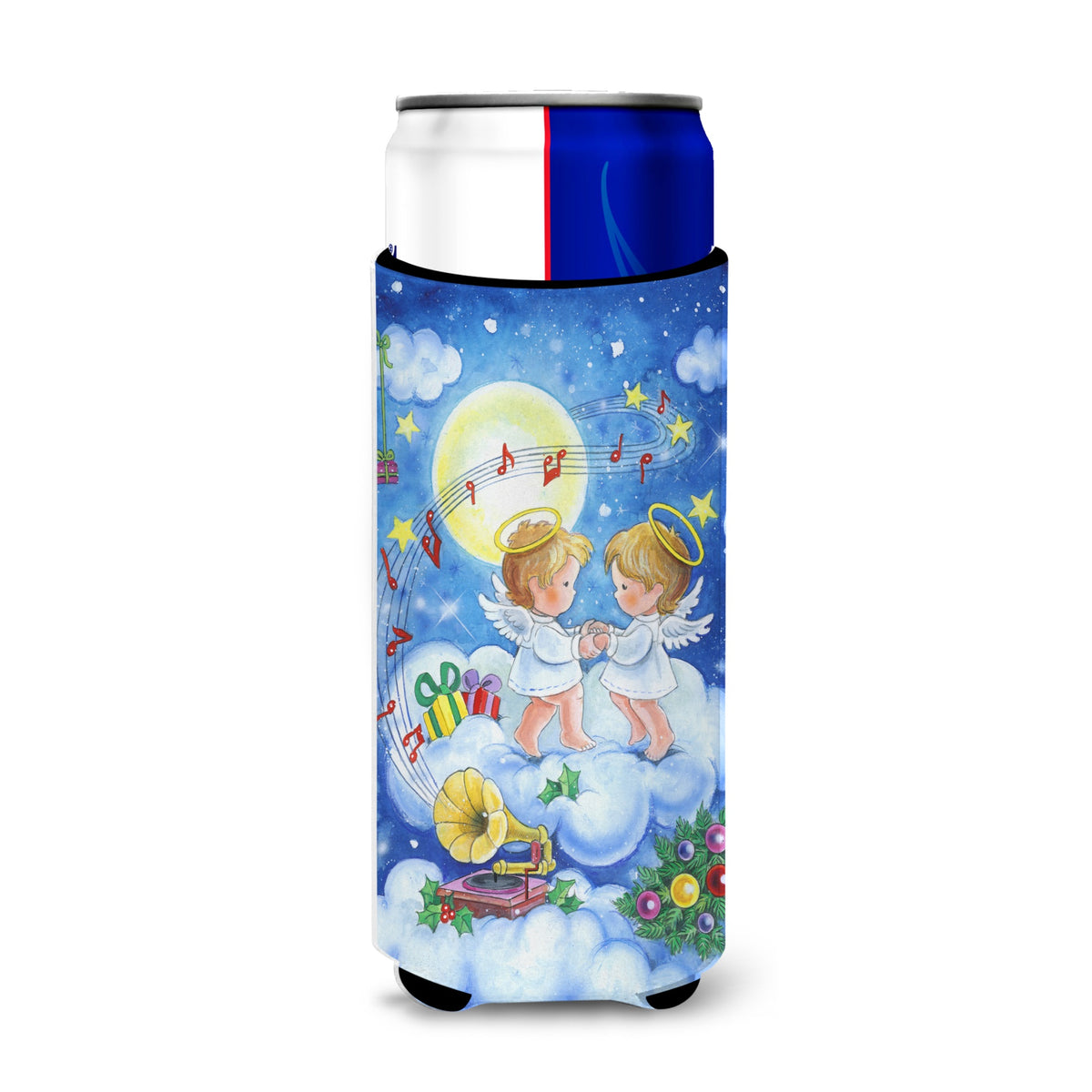 Caroline'S Treasures Angels Making Music Together Michelob Ultra Koozies For Slim Cans, Multicolor