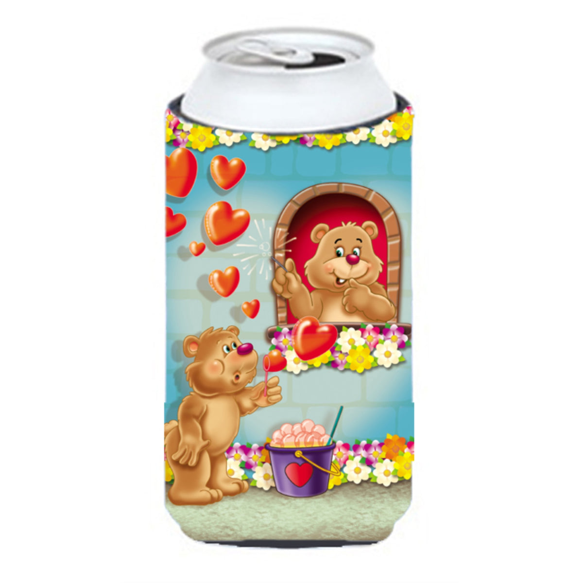 Caroline'S Treasures Aph3815Tbc Teddy Bear Romeo And Juliet Love Tall Boy Koozie Hugger, Multicolor