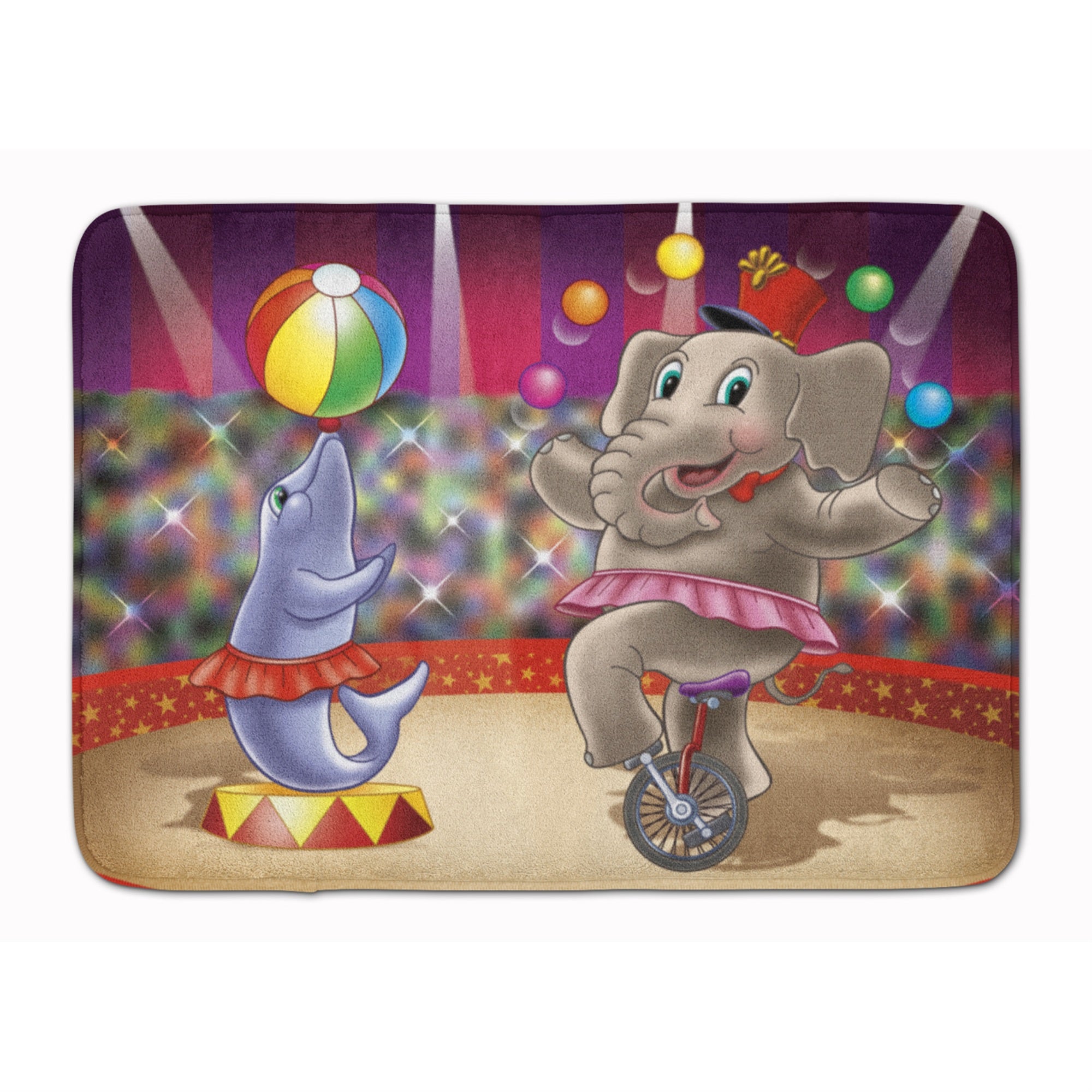 Caroline'S Treasures Circus Elephand And Dolphin Floor Mat, 19 X 27, Multicolor