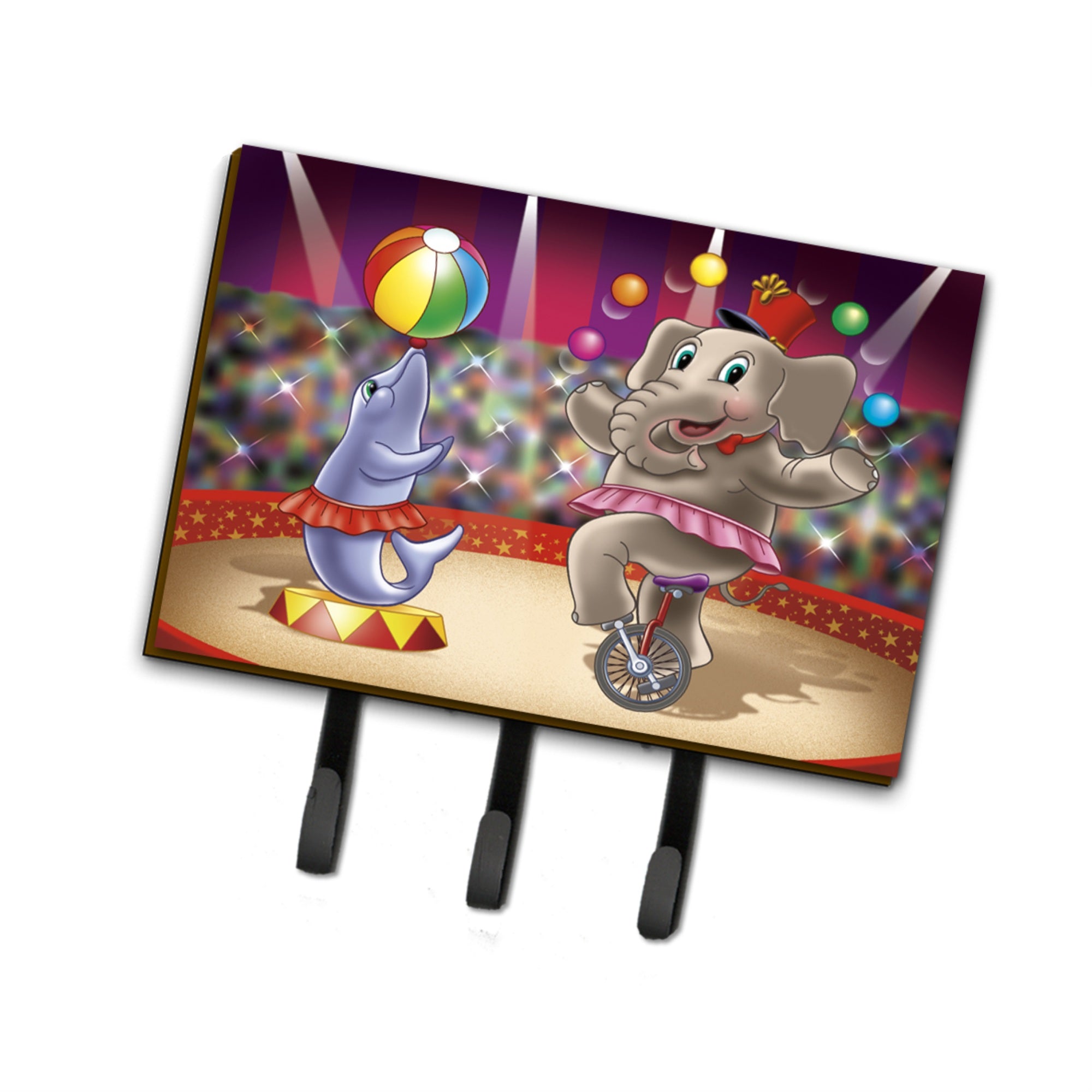 Caroline'S Treasures Circus Elephand And Dolphin Leash Or Key Holder Aph3816Th68, Triple, Multicolor