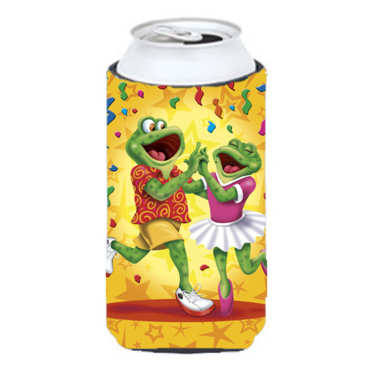 Caroline'S Treasures Aph3874Tbc Frog Swing Dancing Tall Boy Koozie Hugger, Multicolor