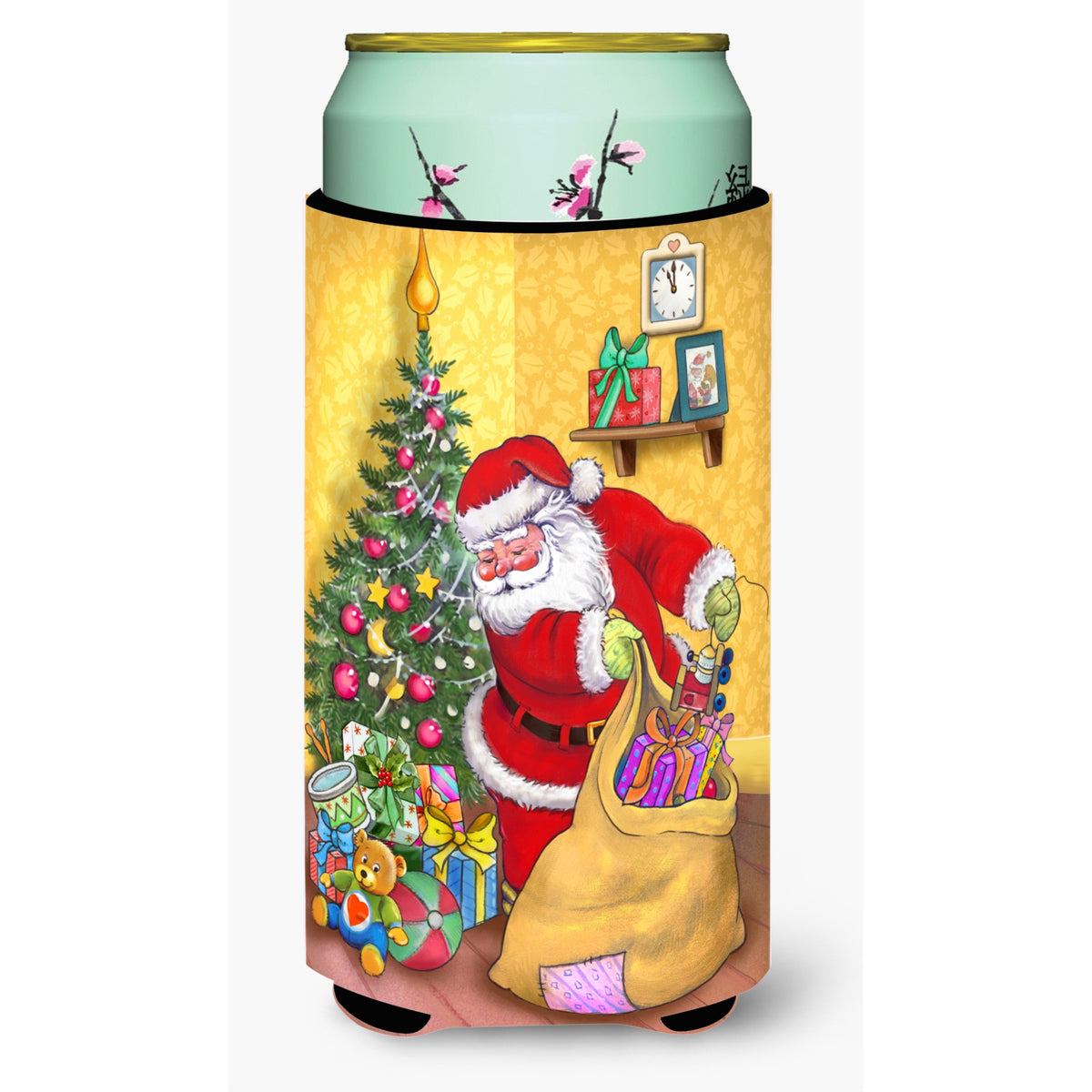 Caroline'S Treasures Christmas Santa And His Toys Tall Boy Koozie Hugger, Multicolor