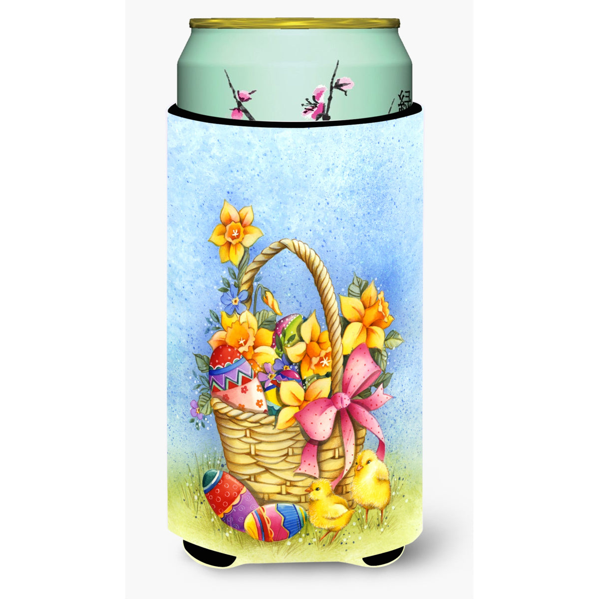 Caroline'S Treasures Easter Basket With Flowers Tall Boy Beverage Insulator Hugger, Multicolor