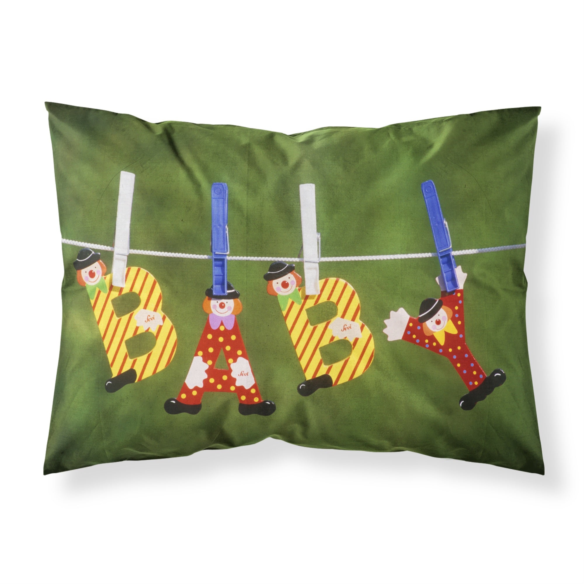 Caroline'S Treasures New Baby Clown Clothesline Fabric Standard Pillowcase Aph5091Pillowcase, Multicolor