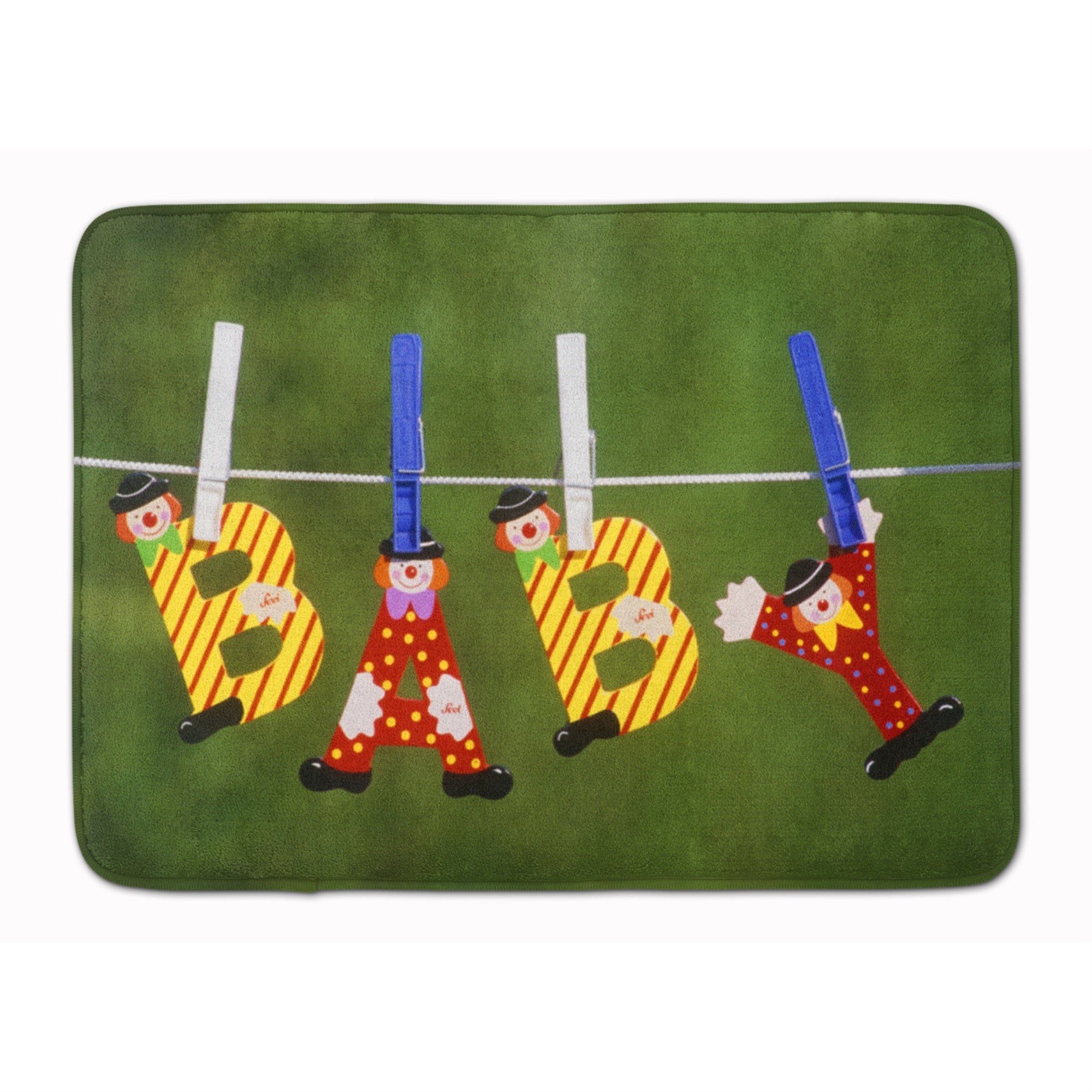 Caroline'S Treasures New Baby Clown Clothesline Floor Mat, 19 X 27, Multicolor