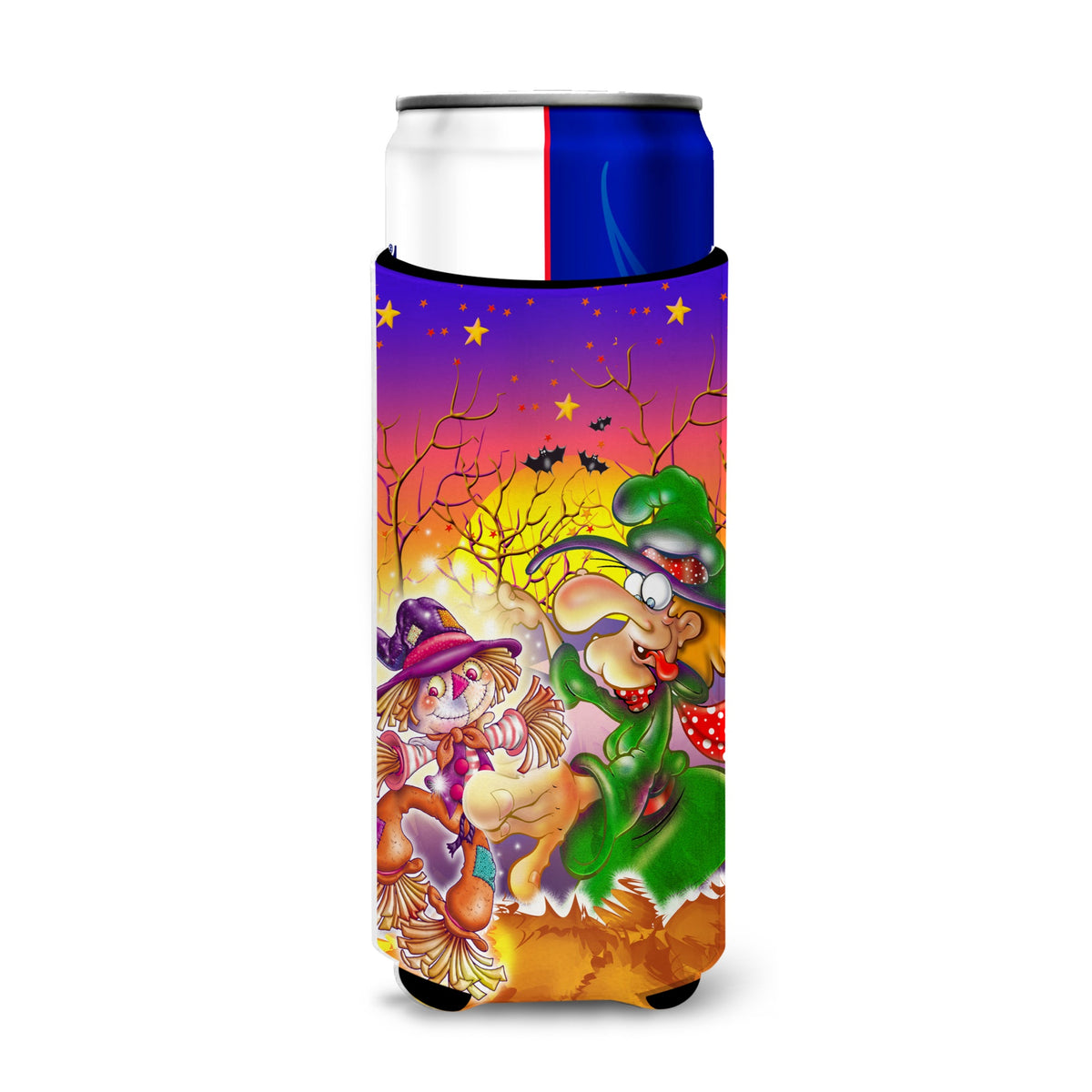 Caroline'S Treasures Witch Voodoo Scarecrow Halloween Michelob Ultra Koozies For Slim Cans, Multicolor
