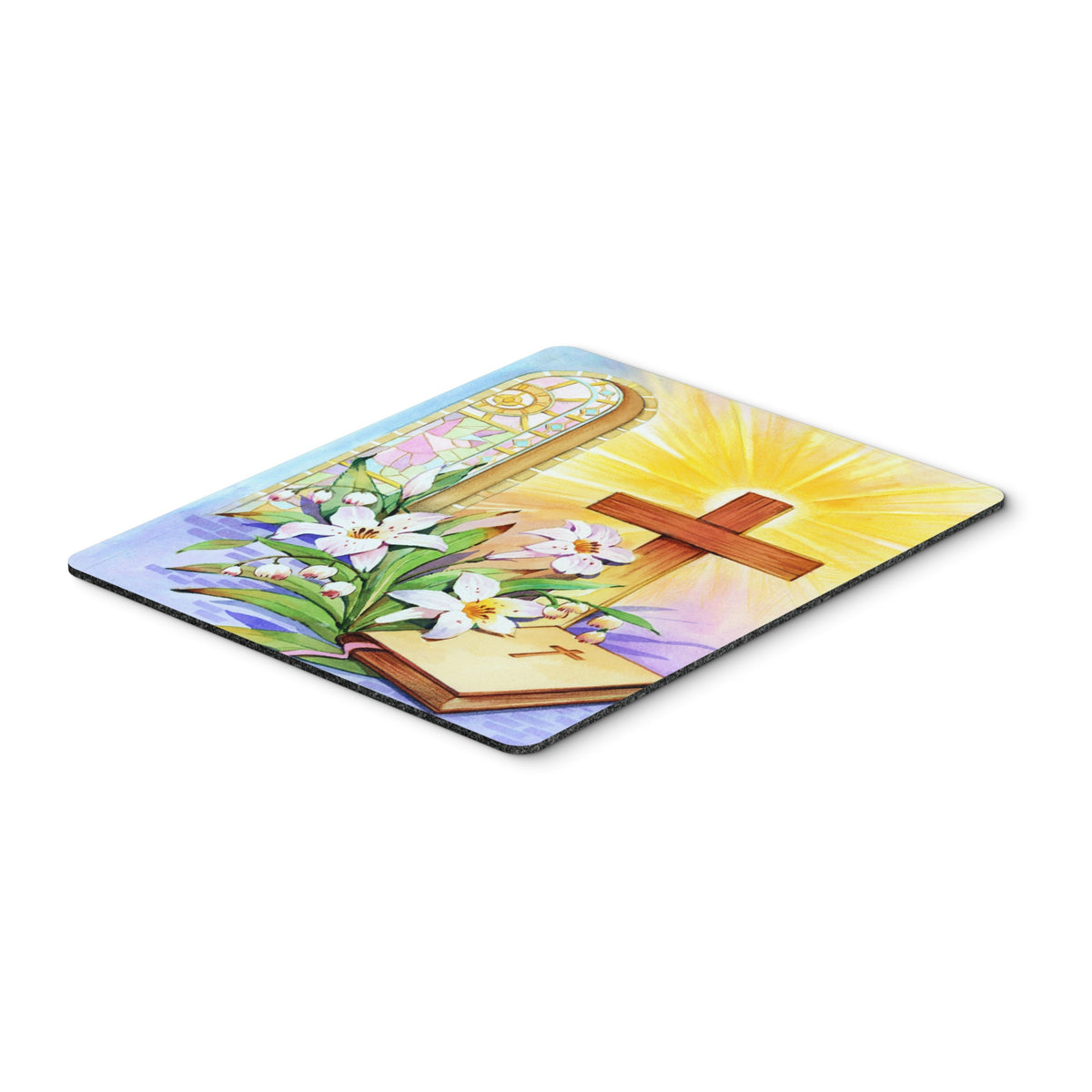 Caroline'S Treasures Easter Cross & Bible In Stain Glass Window Mouse/Hot Pad Or Trivet (Aph5433Mp)