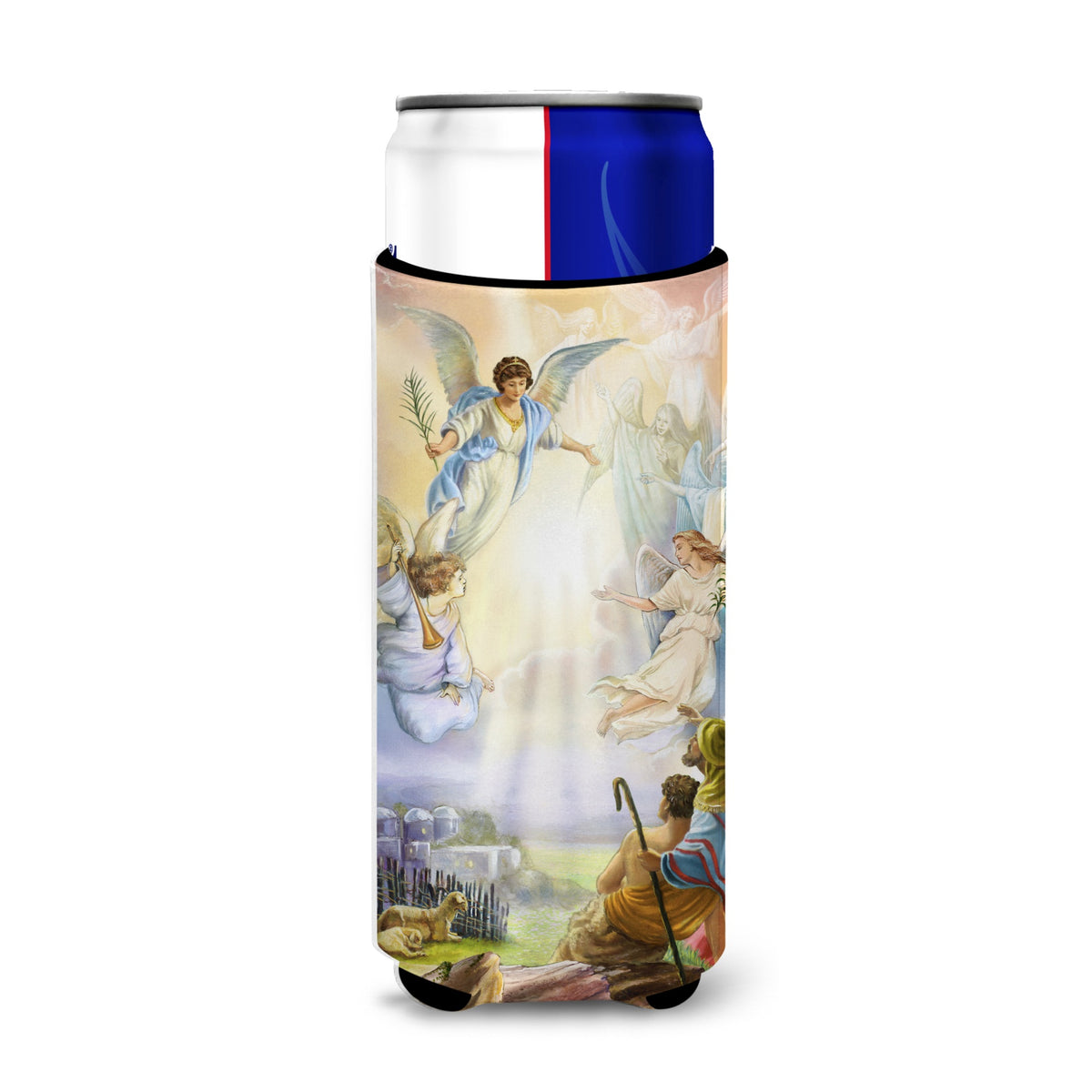 Caroline'S Treasures The Shepherds And Angels Appearing Michelob Ultra Koozies For Slim Cans, Multicolor