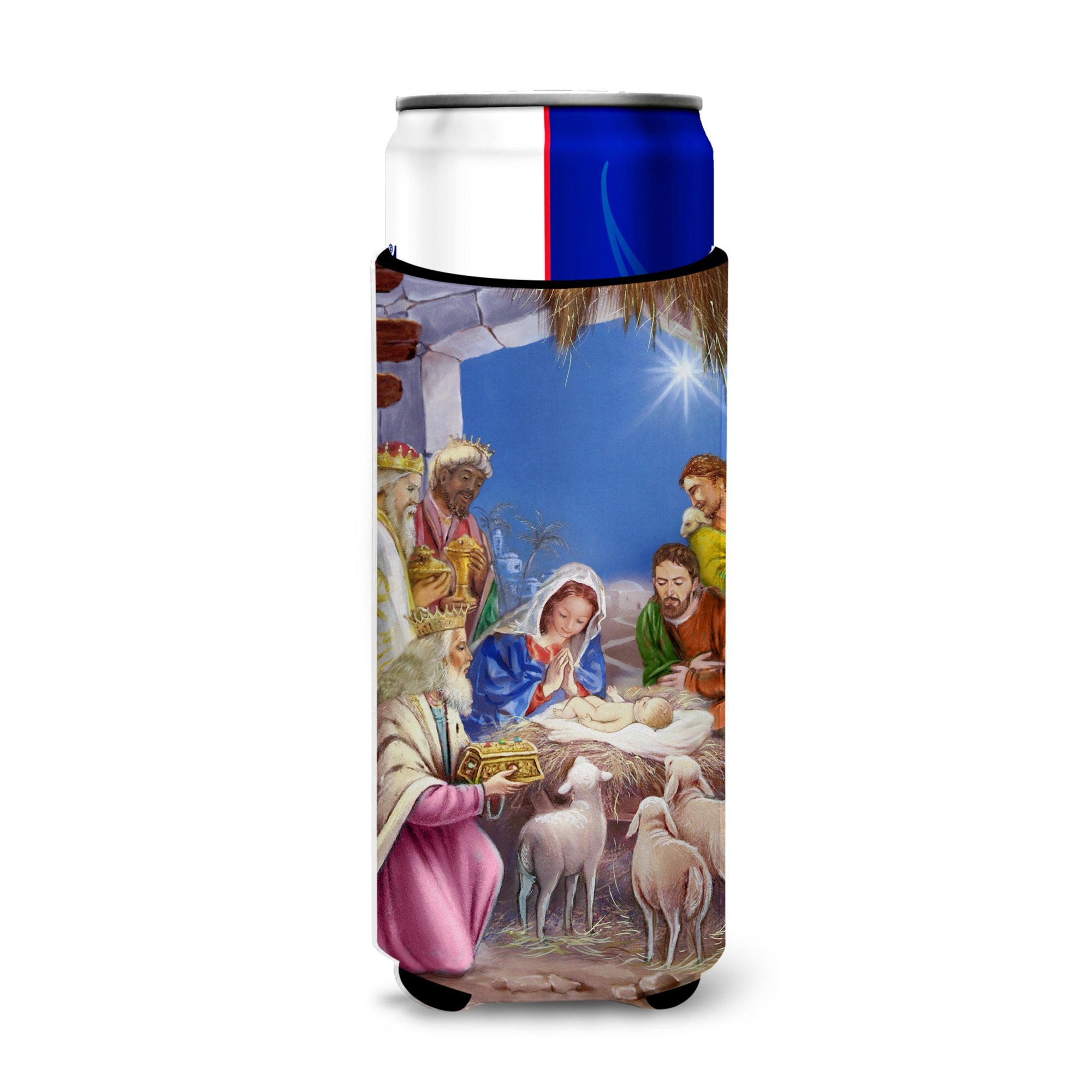 Caroline'S Treasures The Wise Men At The Nativity Christmas Michelob Ultra Koozies For Slim Cans, Multicolor
