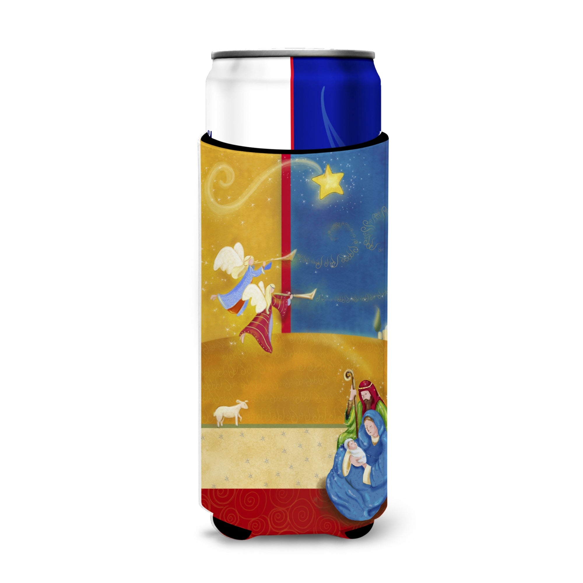 Caroline'S Treasures Contemporary Nativity Christmas Michelob Ultra Koozies For Slim Cans, Multicolor