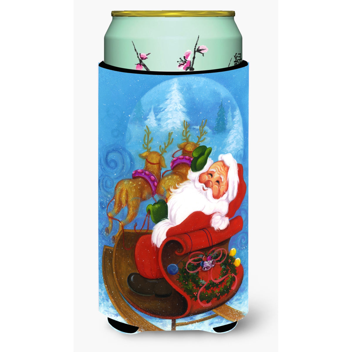 Caroline'S Treasures Christmas Santa Claus Good Night Tall Boy Koozie Hugger, Multicolor