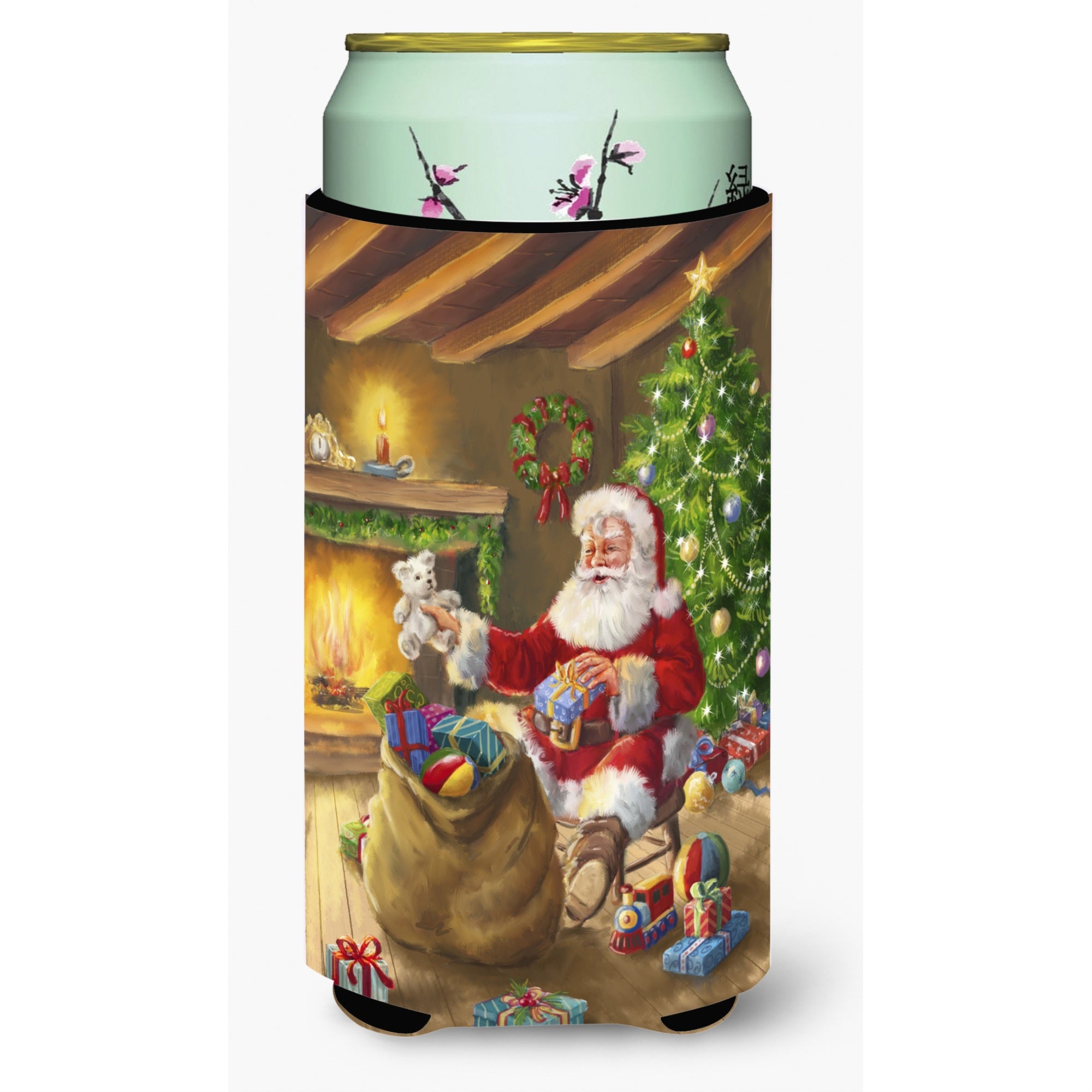 Caroline'S Treasures Christmas Santa Claus Unloading Toys Tall Boy Koozie Hugger, Multicolor